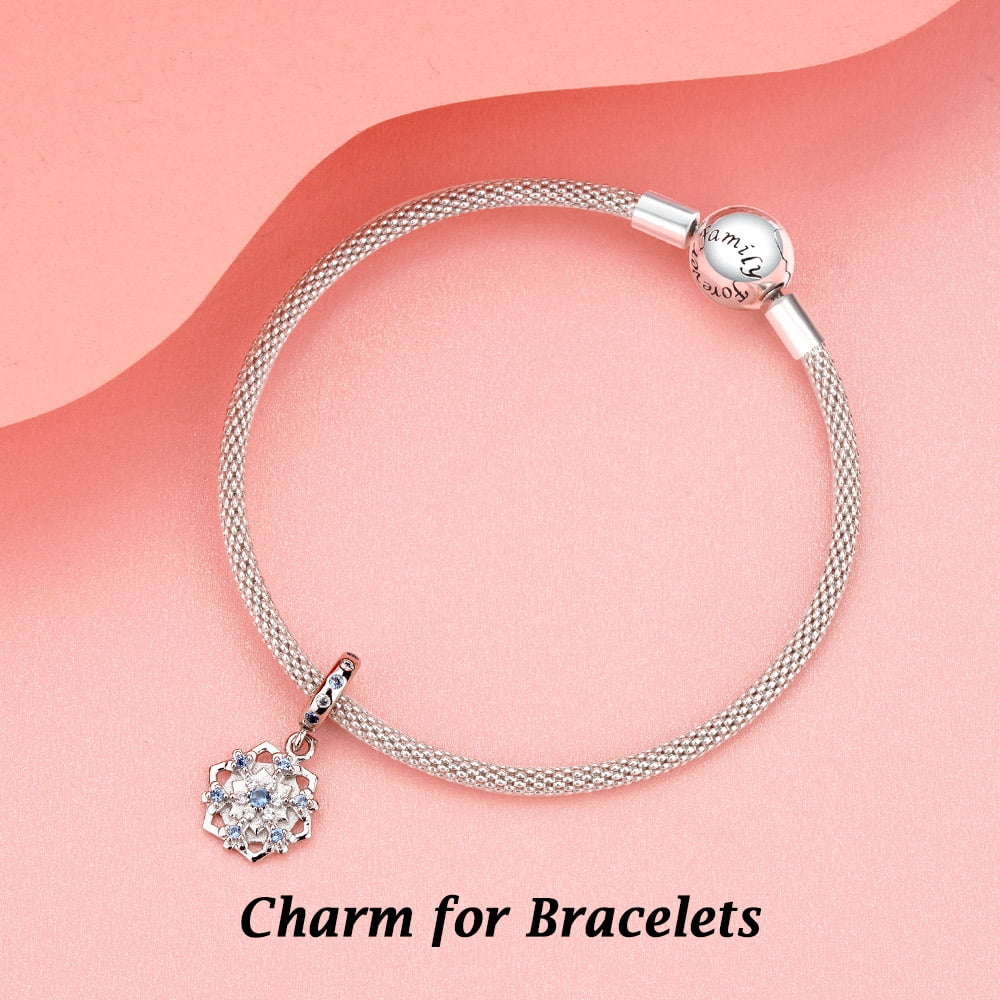 925 Sterling Charm for Bracelets Four Leaf Clover Lucky OpenWork Bead Charm Women Bracelet Charm