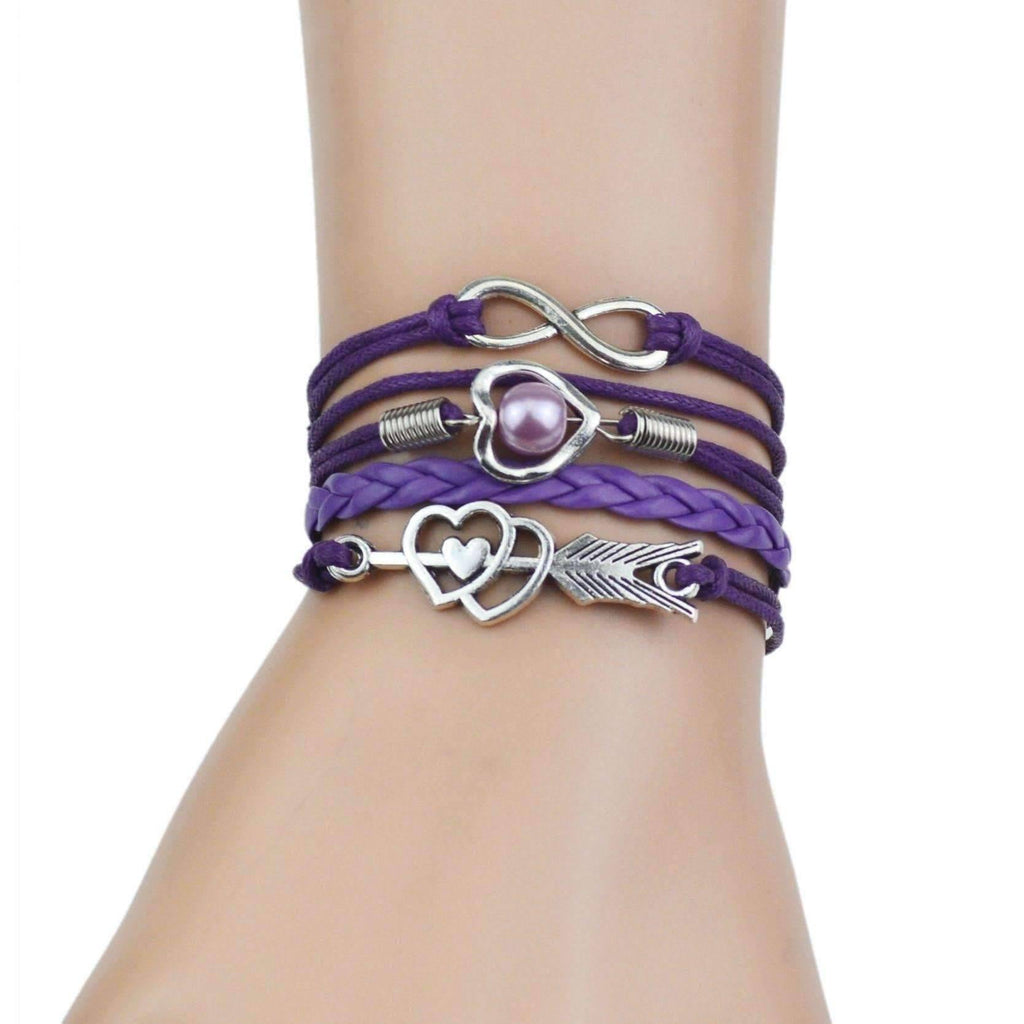 Braided Leather Friendship Bracelet For Woman or A Girl- Six Colors To Choose