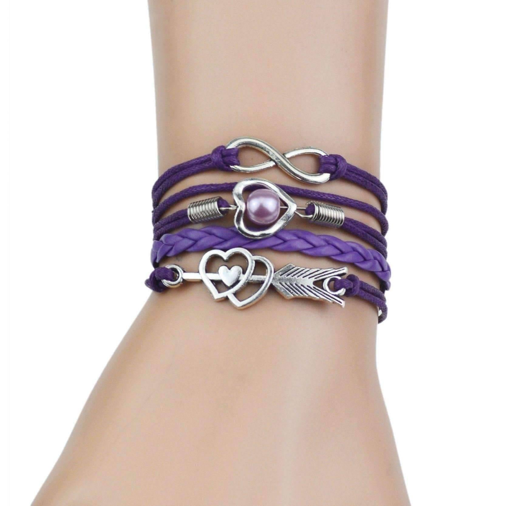 Braided Leather Friendship Bracelet For Woman or A Girl- Six Colors To Choose