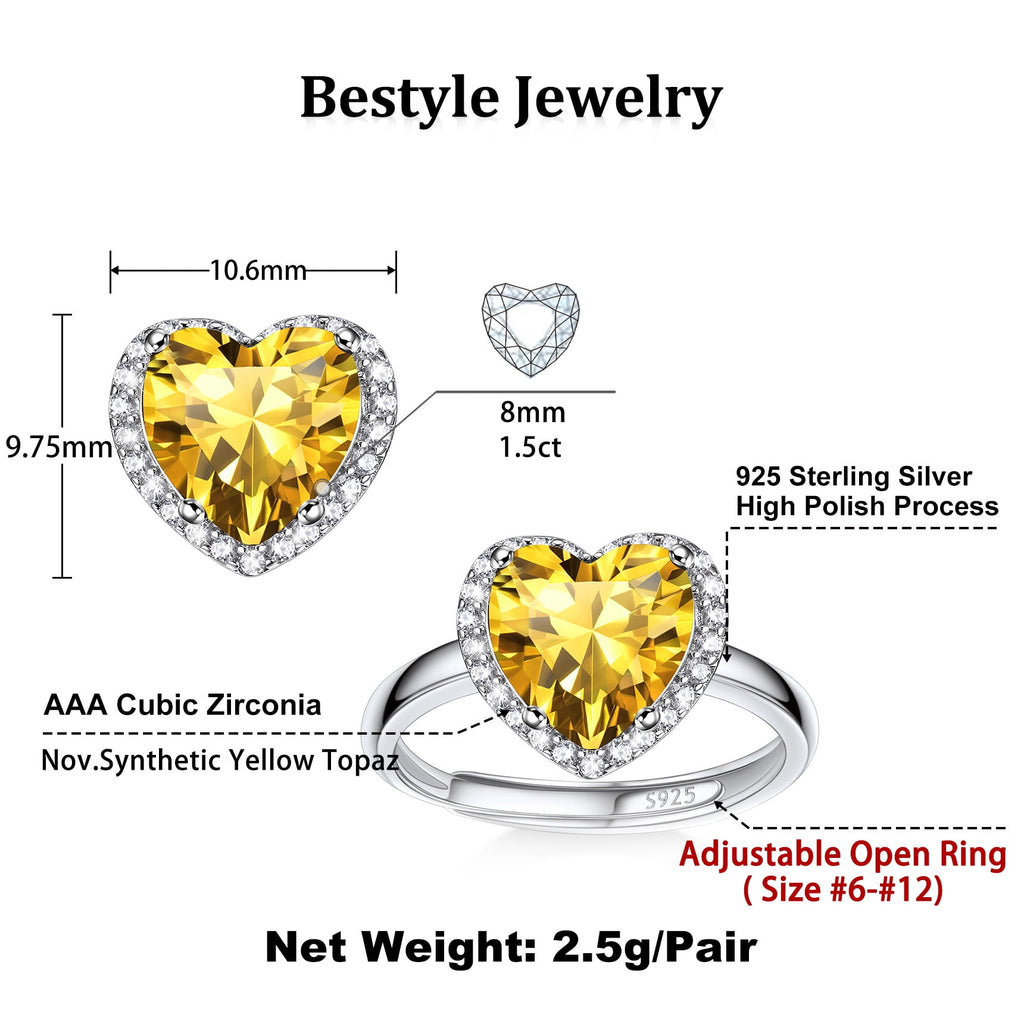 S925 Sterling Heart Rings for Women Sparkle Open Band Ring July Created Ruby Rings Size 6-12