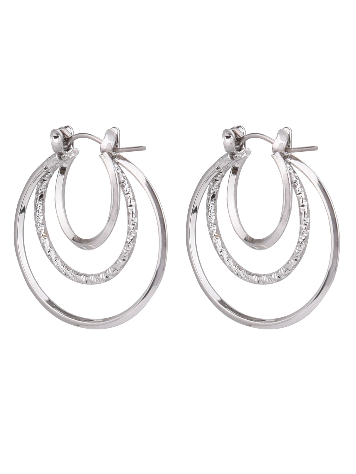 Adult Women's Tone Twist Metal Hoop Earring