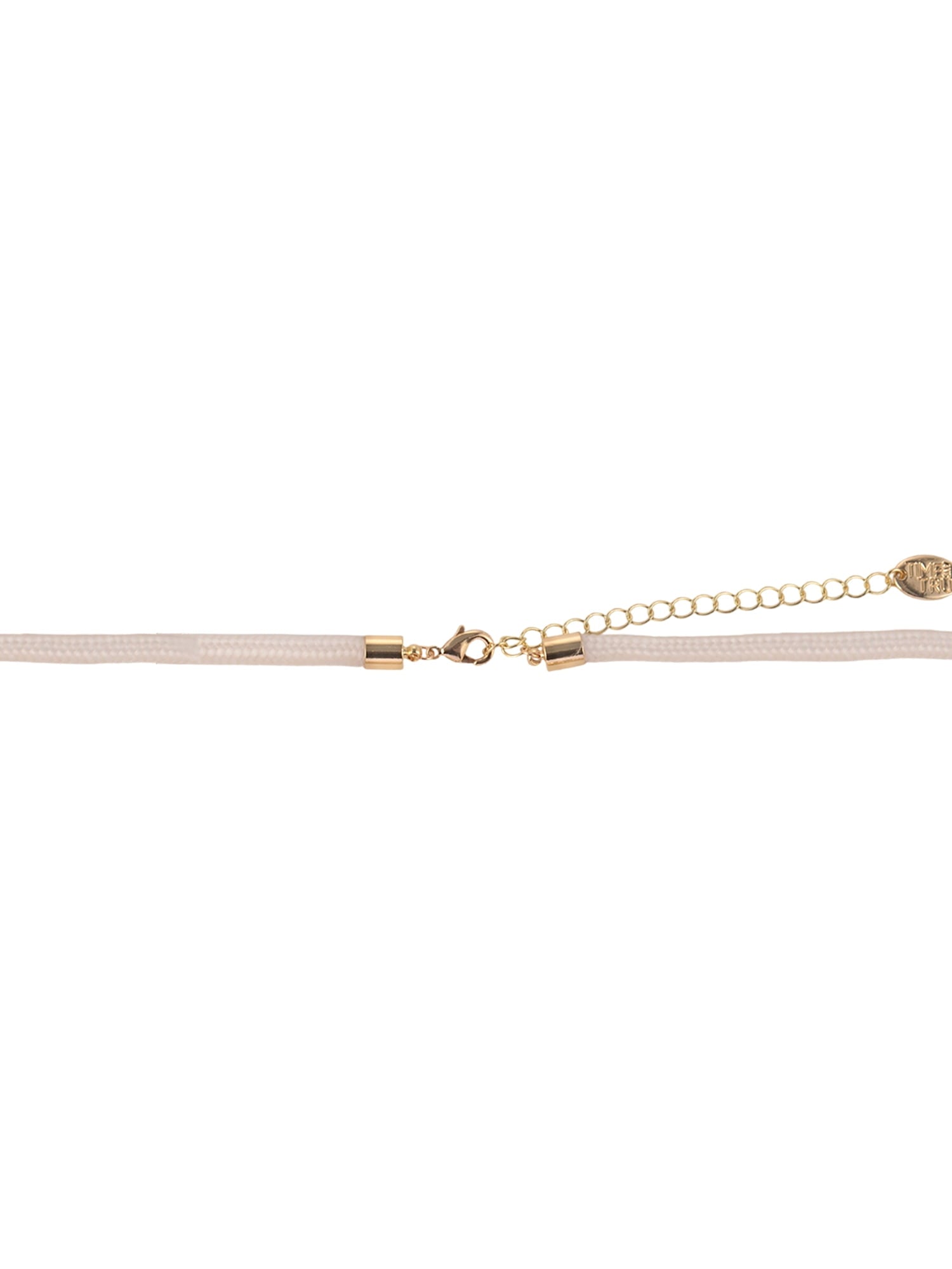 Goldtone Cord Cream Swirl Resin Bead Necklace