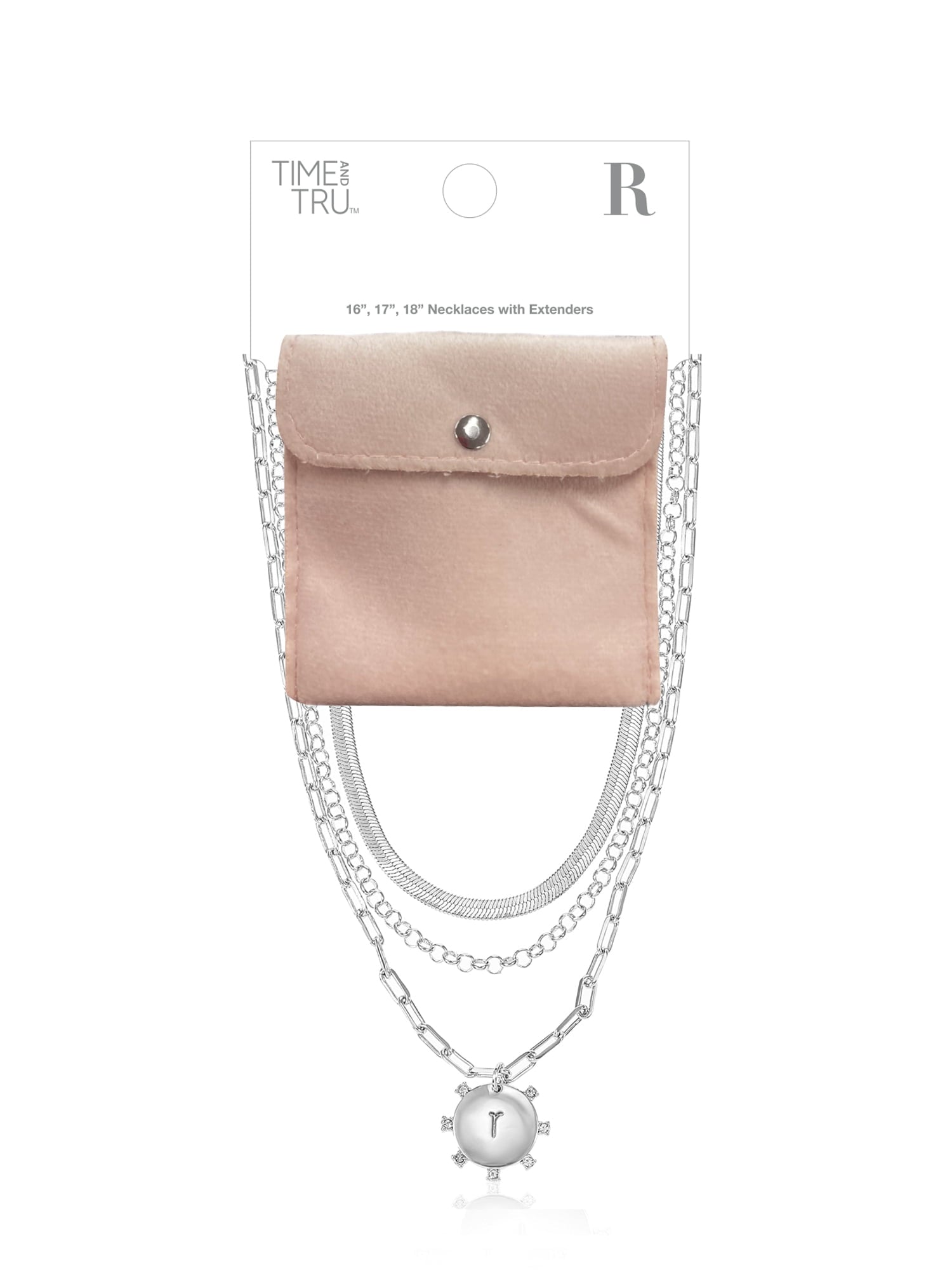 Silvertone Necklace, 3 Piece, Initial A