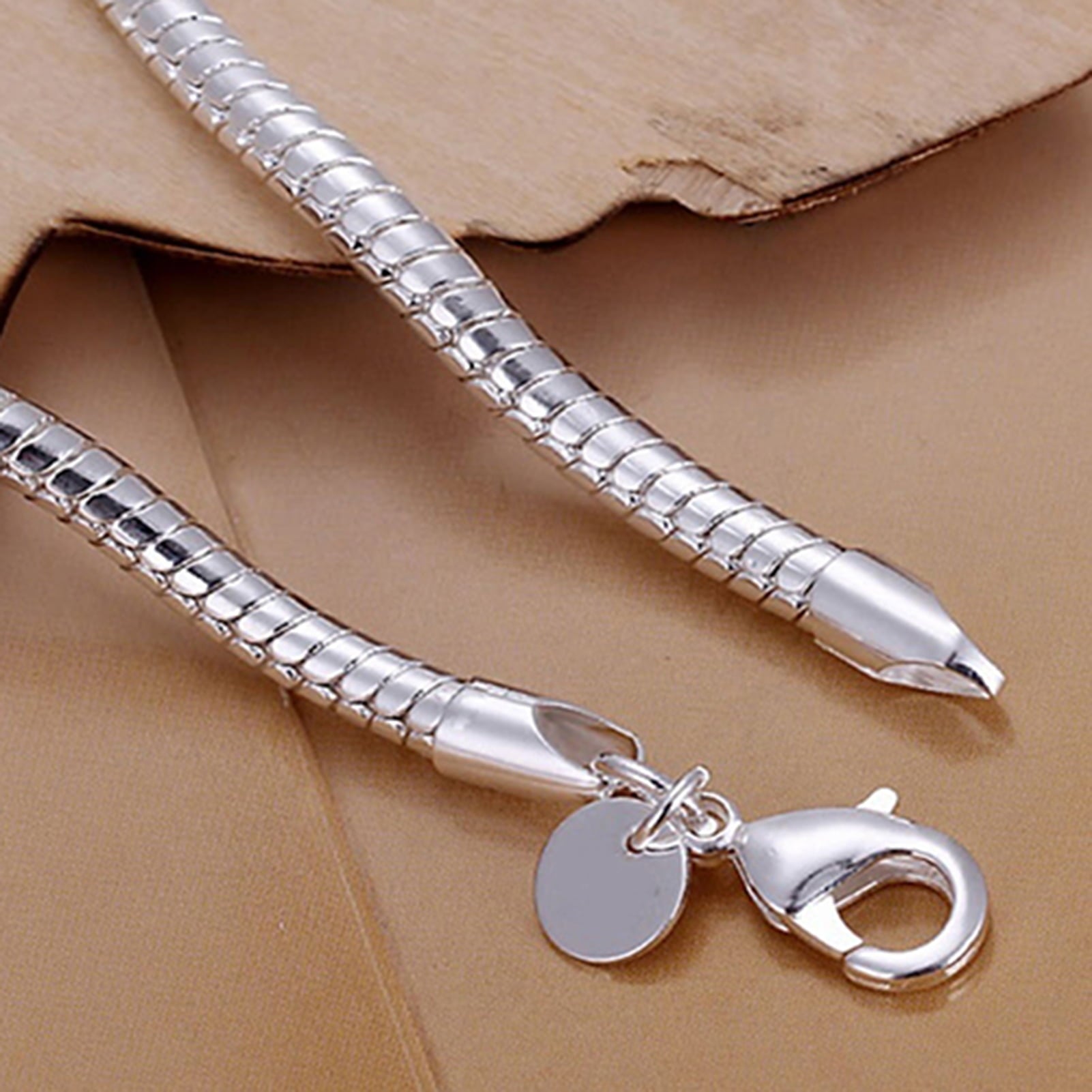 Women's 925 Sterling Bracelet Bangle Chain Banquet Jewelry
