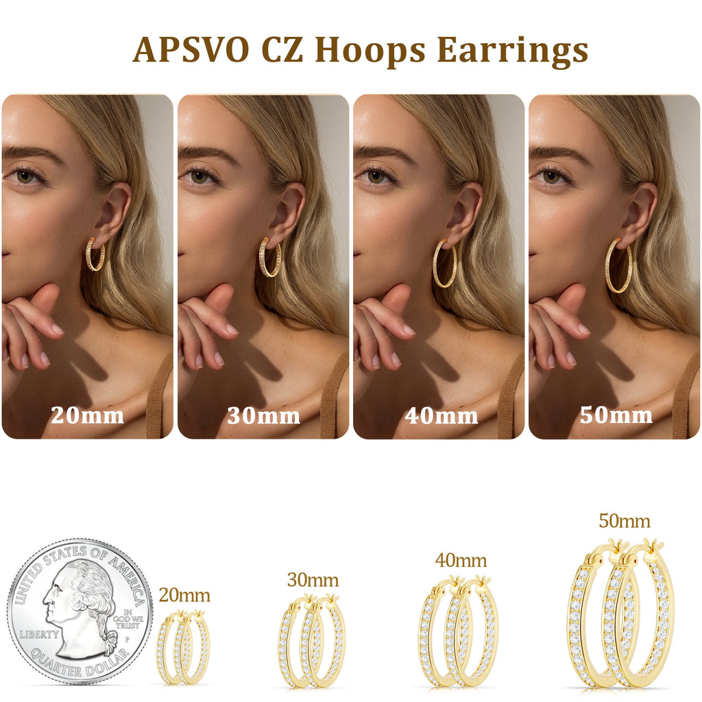4 Pairs Hoop Earrings for Women CZ Small Huggie Cartilage Post Hypoallergenic Earrings Set for Multiple Piercing Valentines Day Jewelry Gifts Her Teen Mom Wife Lady Adults Ideas