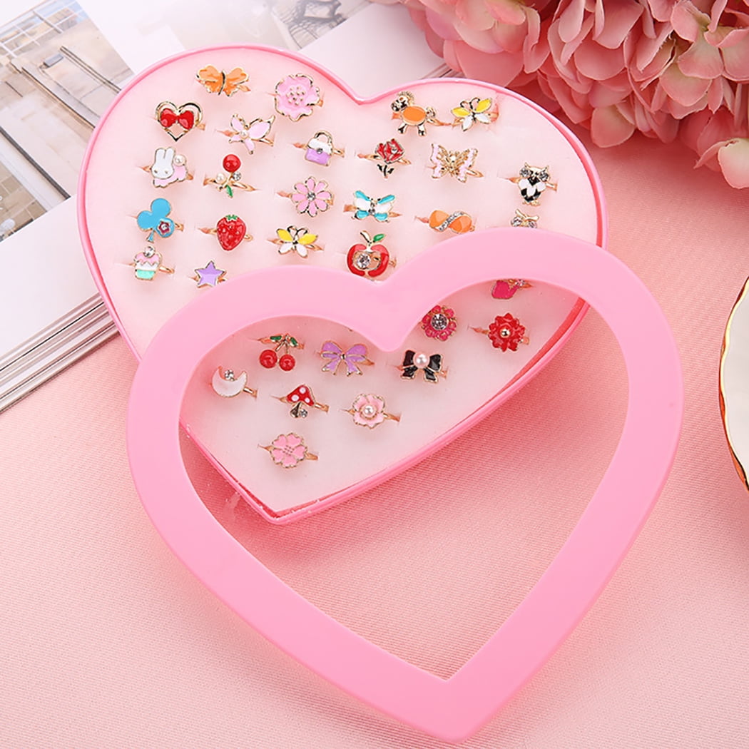 Multicolor Cartoon Adjustable Rings, Jewelry, 0.59 in, 36 Count