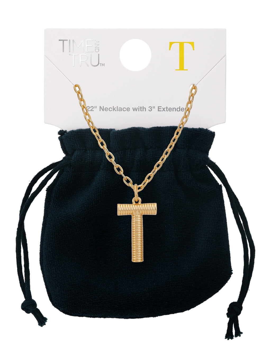 Women's Goldtone Initial E Necklace with Giftable Pouch