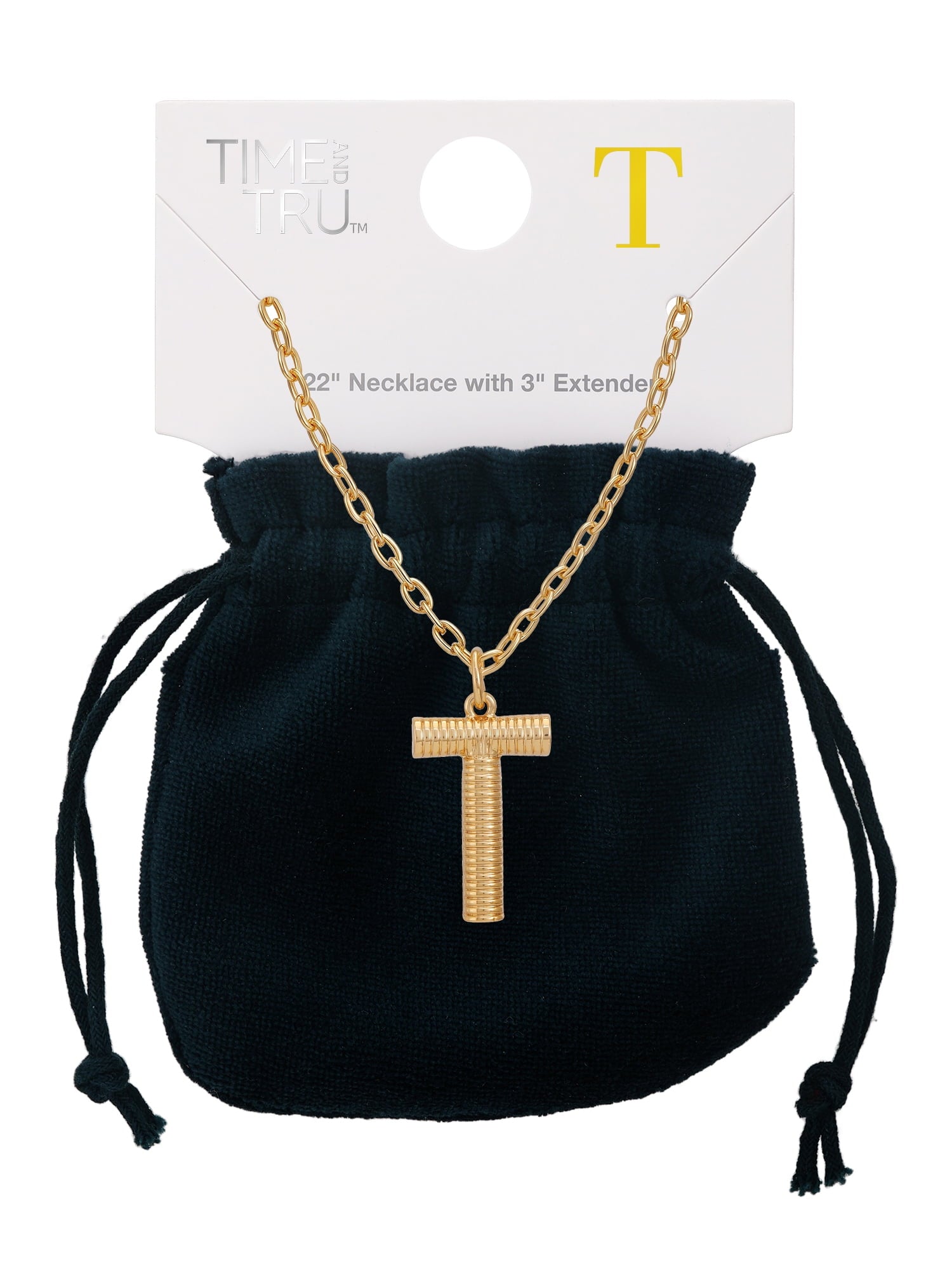 Women's Goldtone Initial E Necklace with Giftable Pouch