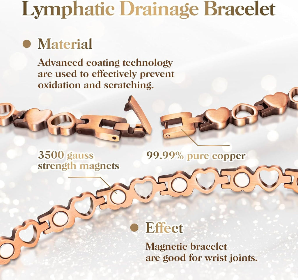 99.99% Solid Copper Magnetic Bracelets for Women