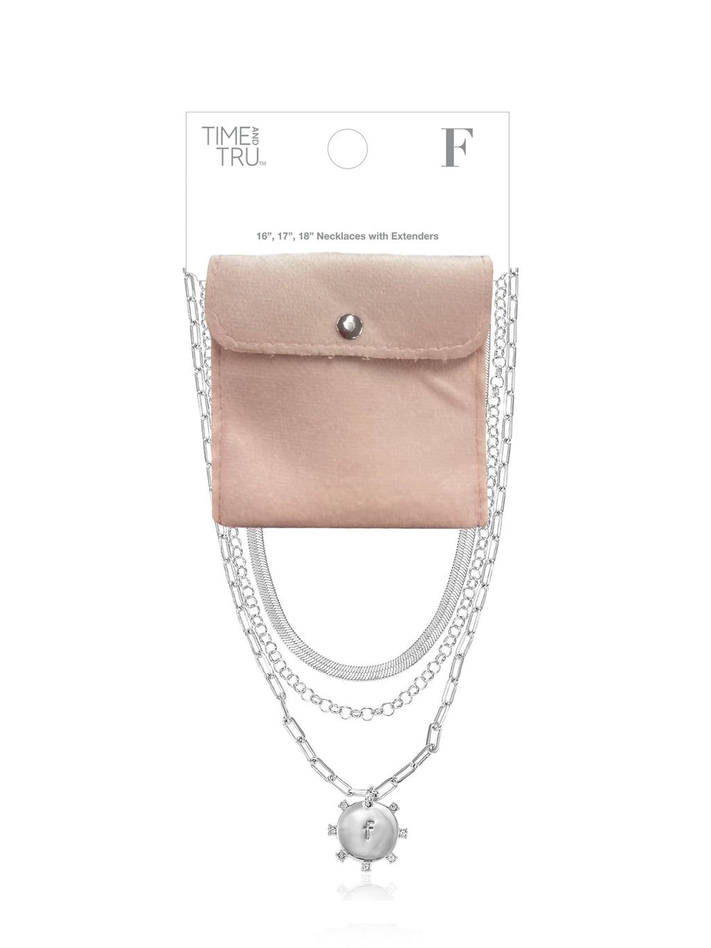 Silvertone Necklace, 3 Piece, Initial A