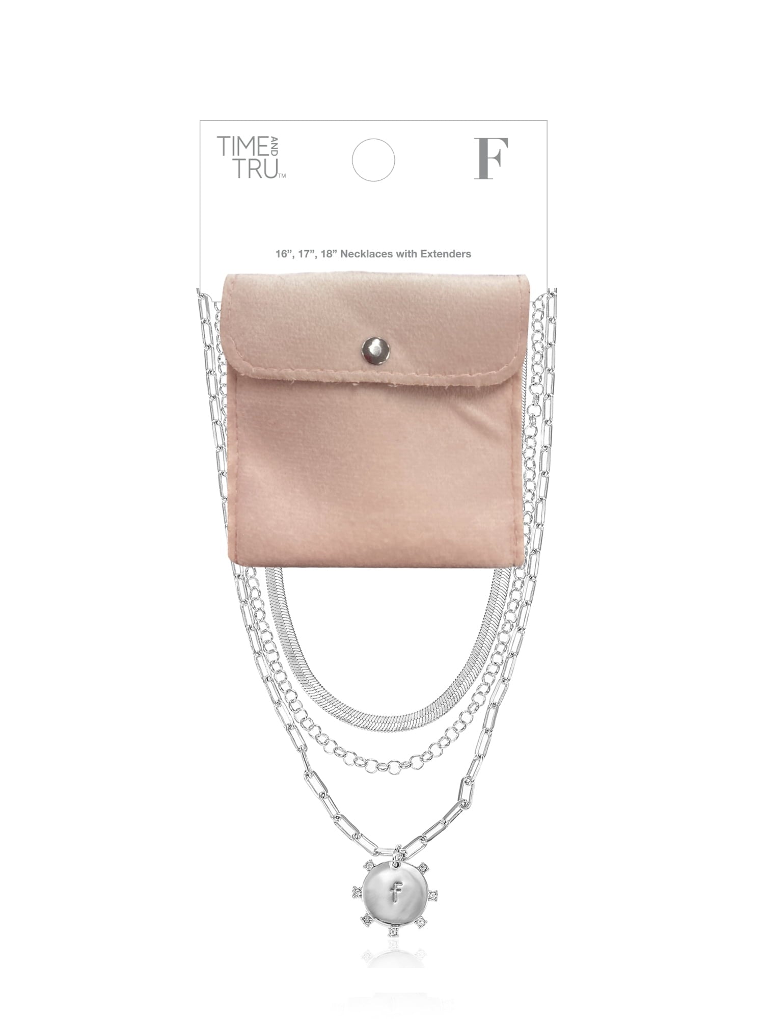 Silvertone Necklace, 3 Piece, Initial A