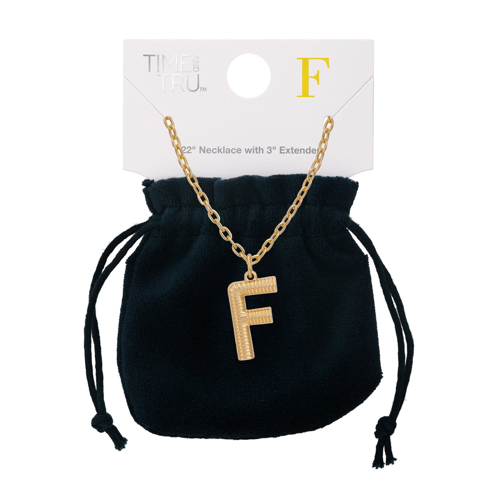Women's Goldtone Initial E Necklace with Giftable Pouch