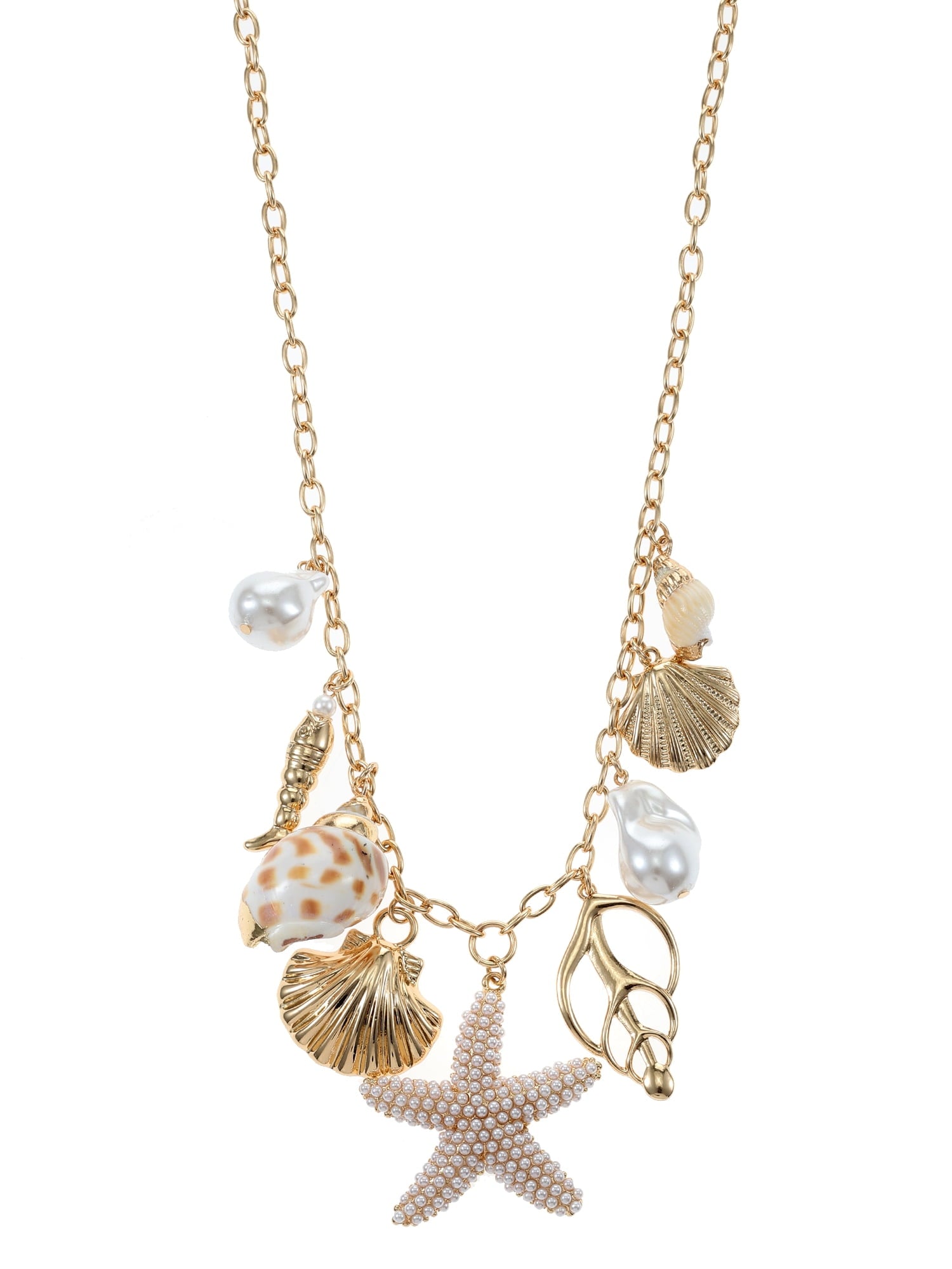 Starfish &amp; Shell Charm Necklace