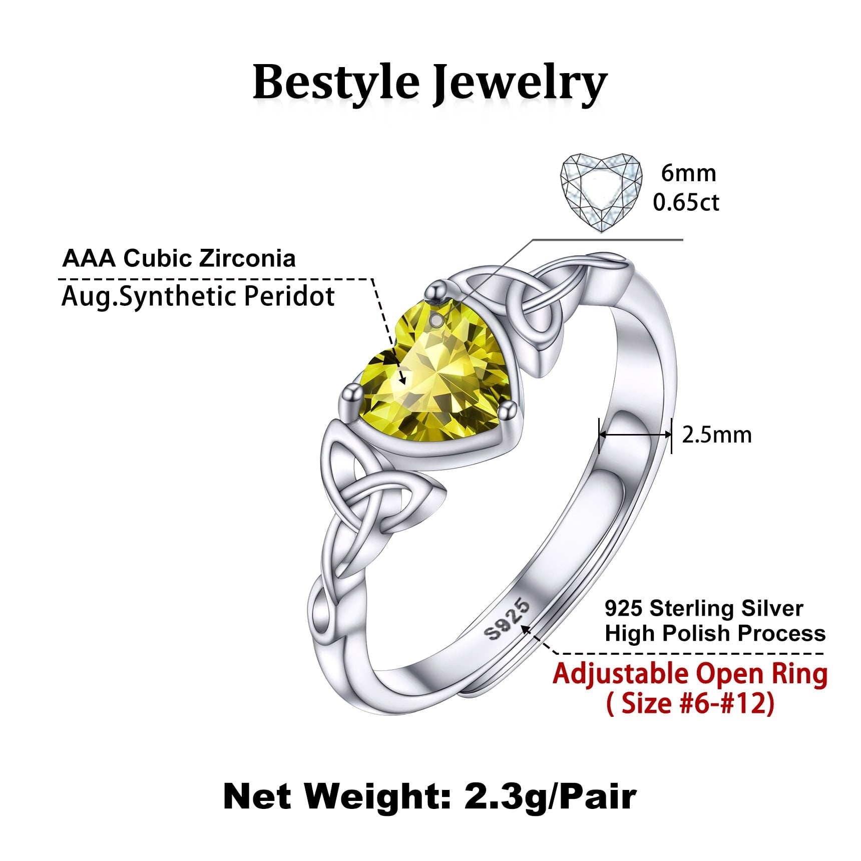 Infinity Celtic Knot Rings for Women 925 Sterling Heart Rings October Pink Tourmaline Rings for Mom Daughter Wife Girlfriend