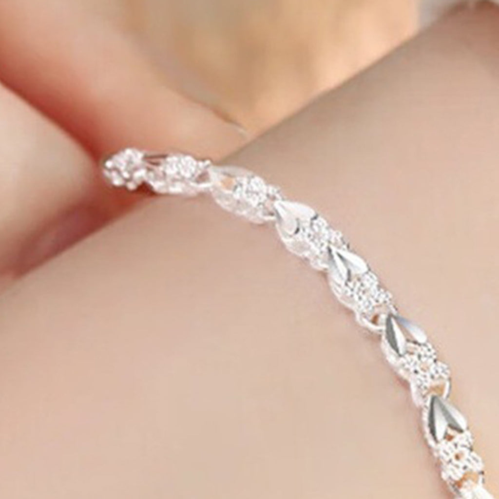 Women's 925 Sterling Bracelet Bangle Chain Banquet Jewelry
