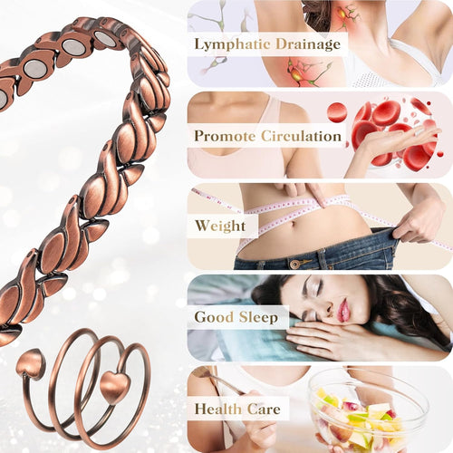 99.99% Solid Copper Magnetic Bracelets for Women