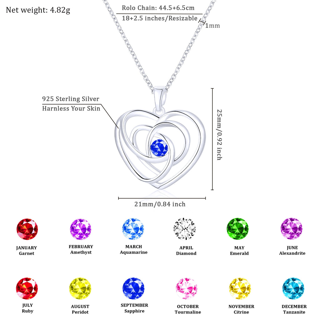 S925 Sterling Plated Heart Necklaces for Women Girls CZ April Necklace with Crystal Easter Basket Stuffers Jewelry Gifts Teen Her Adult Wife Kids Ideas