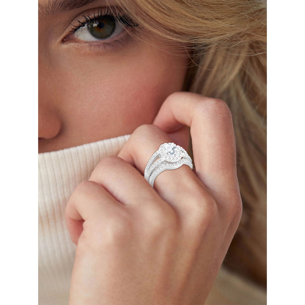S925 Sterling Plated Oval Wedding Rings for Women CZ Eternity Band Engagement Rings Set Valentines Day Jewelry Gifts Her Mom Wife Girlfriend Adults Ideas