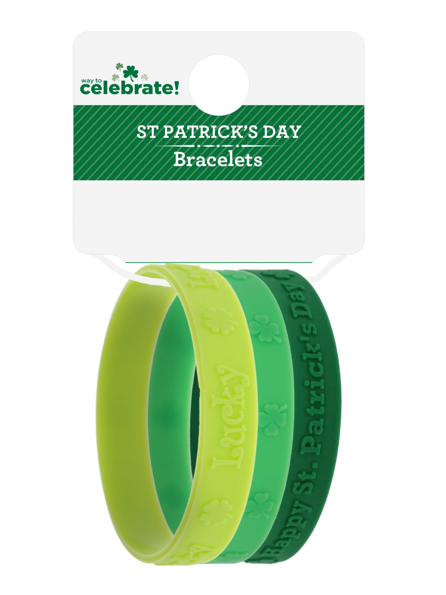 St. Patrick's Day Bead Stretch Bracelets, 3 Piece