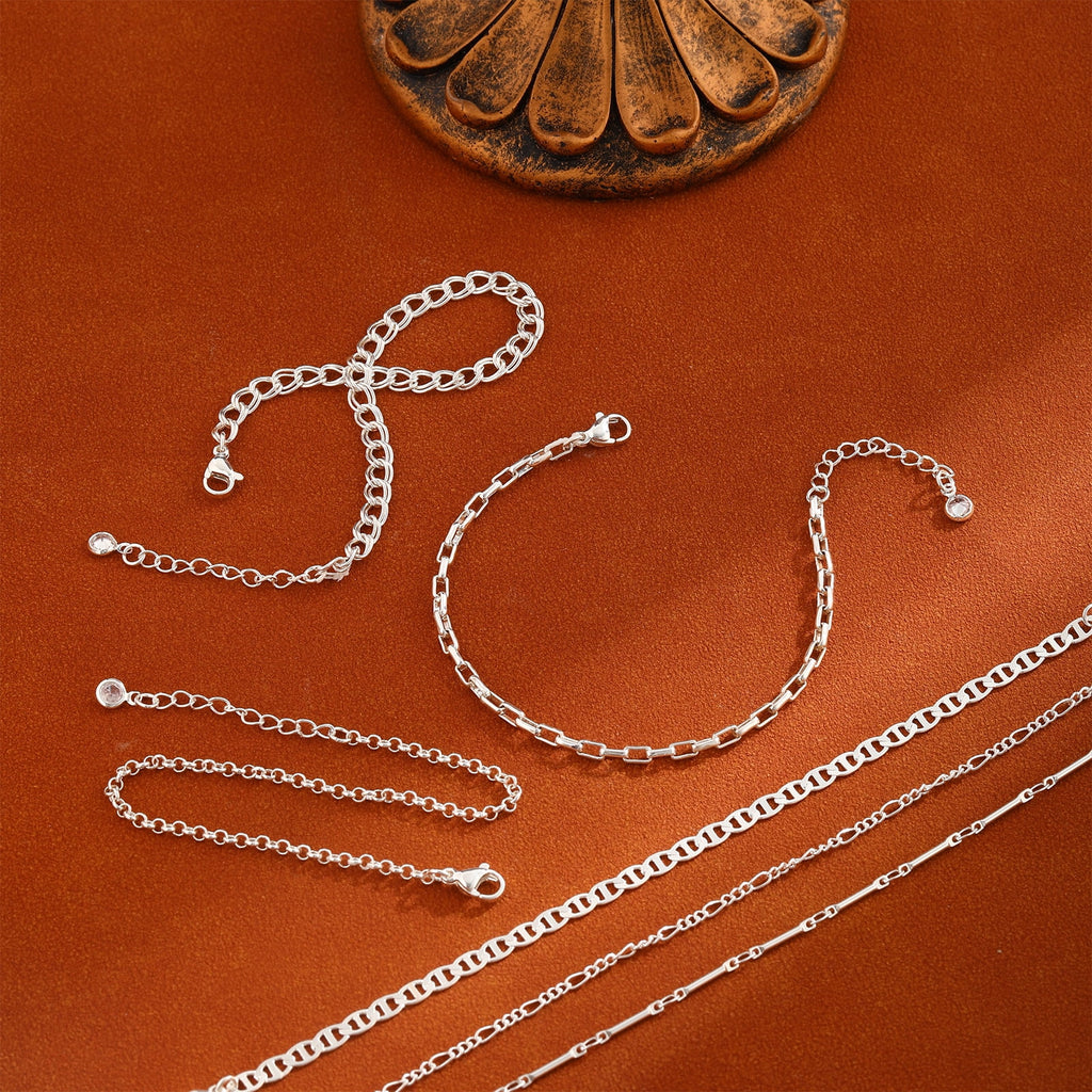 6PCS Bracelets for Women 14K Plated Dainty Layered Stacking Jewelry Set Gifts