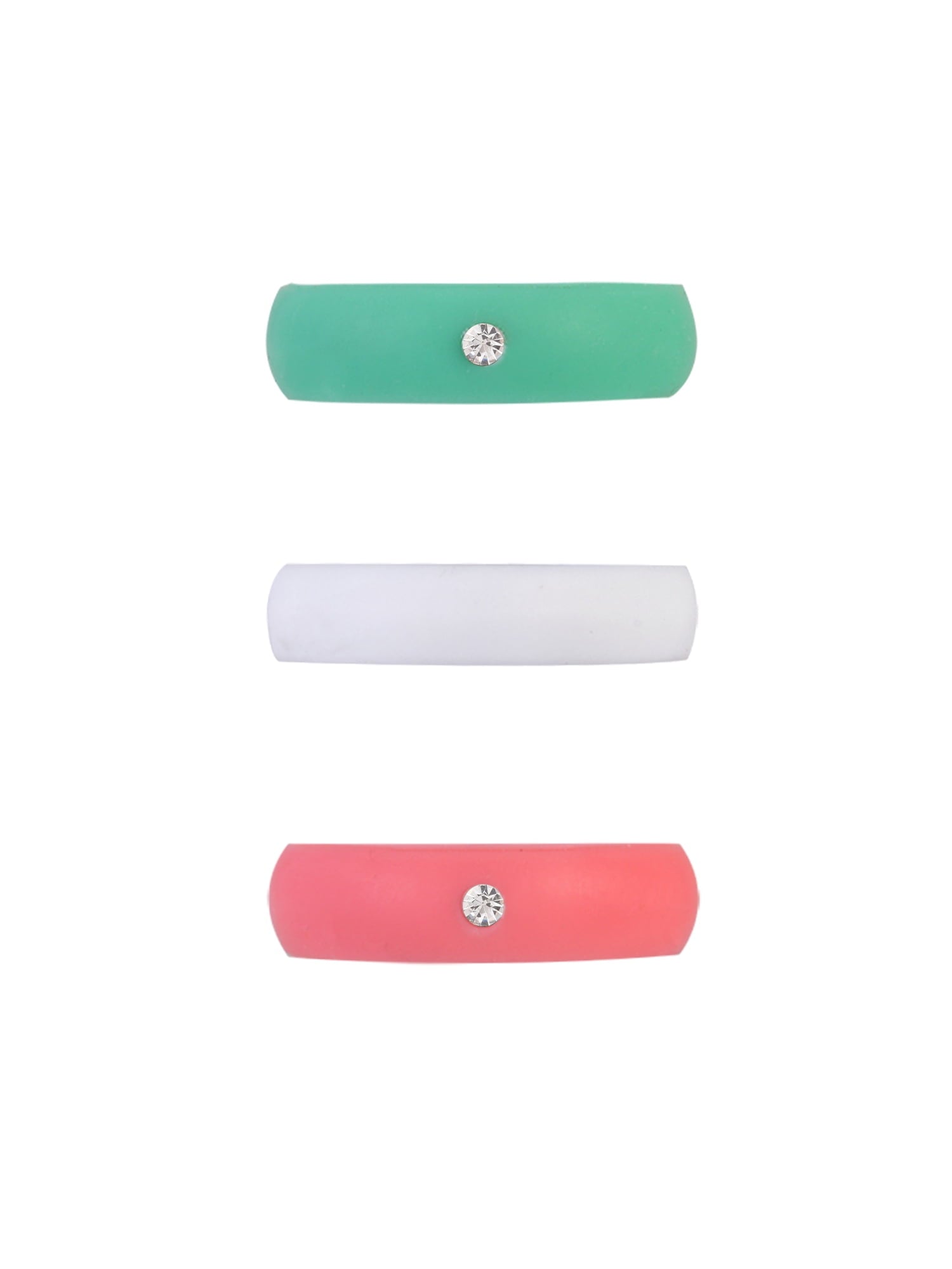 Solutions Adult Female 5 Piece Silicone Multi Ring Set with Stone Accents, Size 7/8