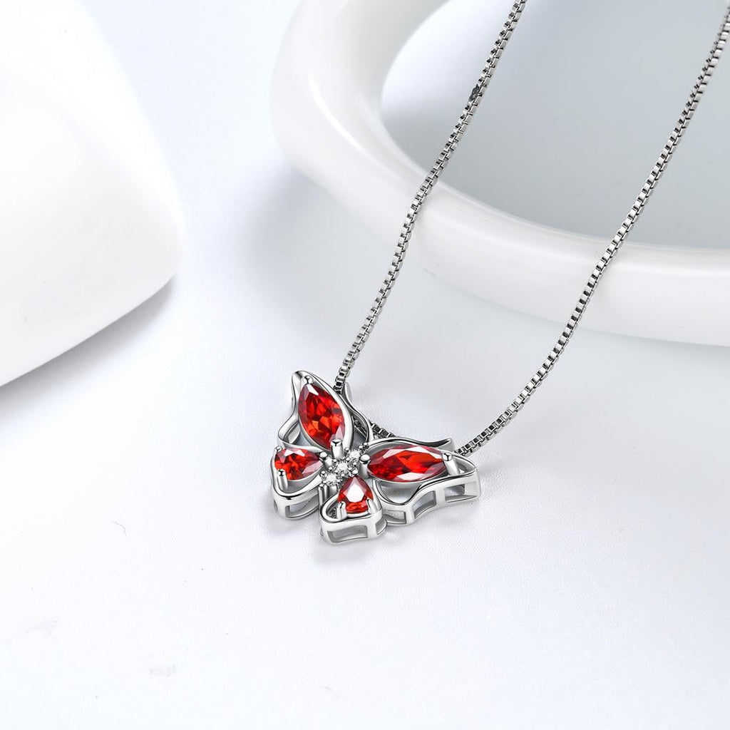 December Tanzanite Blue Butterfly Necklaces 925 Sterling Pendant Jewelry for Women Wife