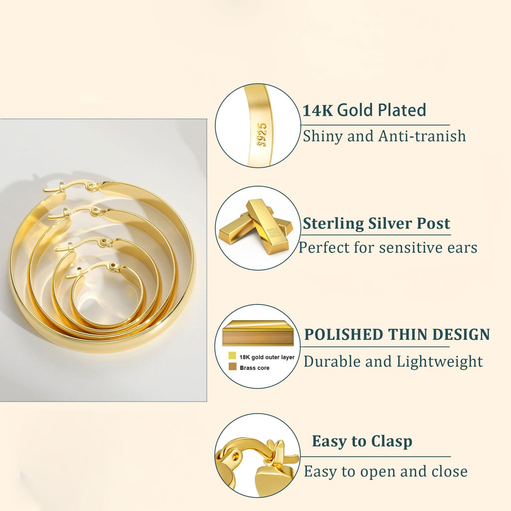 4 Pairs Hoop Earrings for Women CZ Small Huggie Cartilage Post Hypoallergenic Earrings Set for Multiple Piercing Valentines Day Jewelry Gifts Her Teen Mom Wife Lady Adults Ideas