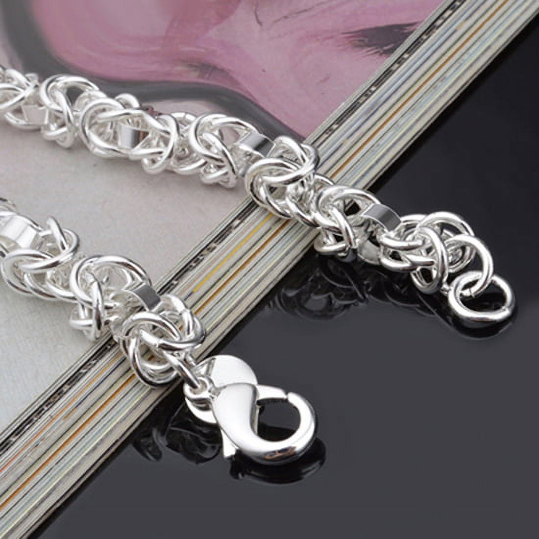 Women's 925 Sterling Bracelet Bangle Chain Banquet Jewelry