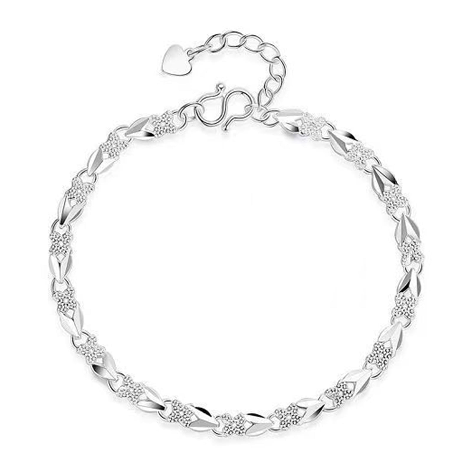 Women's 925 Sterling Bracelet Bangle Chain Banquet Jewelry