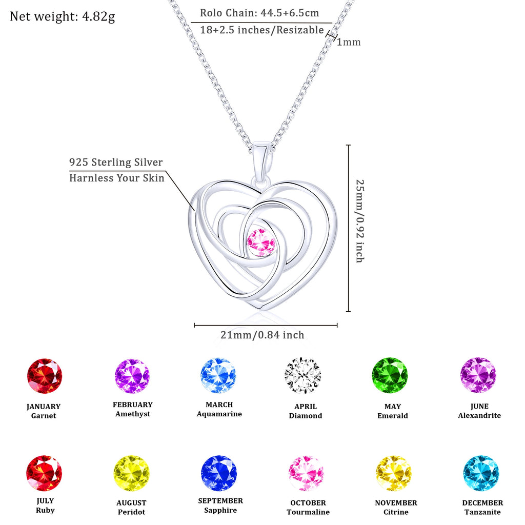S925 Sterling Plated Heart Necklaces for Women Girls CZ April Necklace with Crystal Easter Basket Stuffers Jewelry Gifts Teen Her Adult Wife Kids Ideas