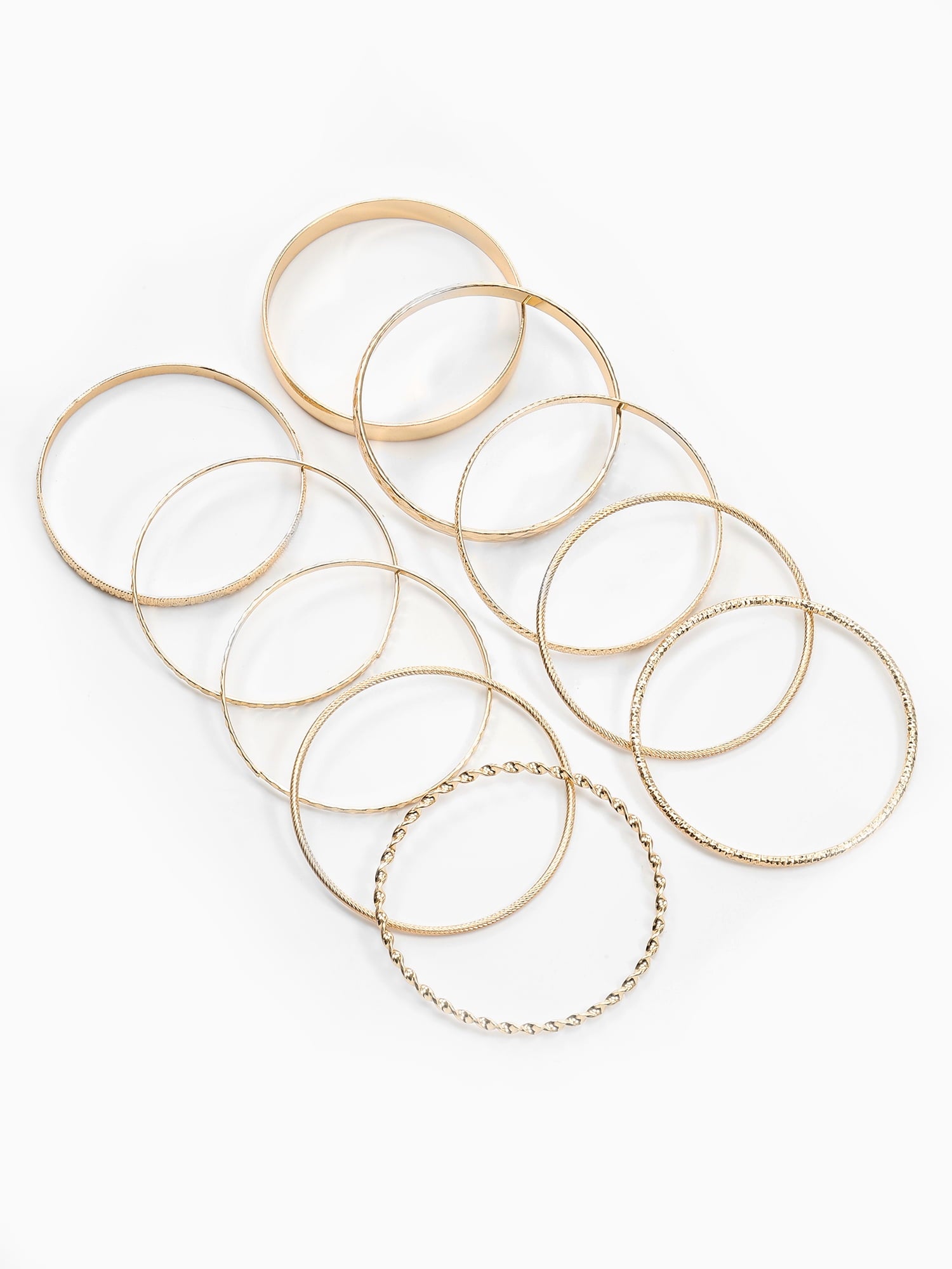 Textured -Tone Bangle Bracelets Jewelry, -Tone, (10-Inch), [ Box]