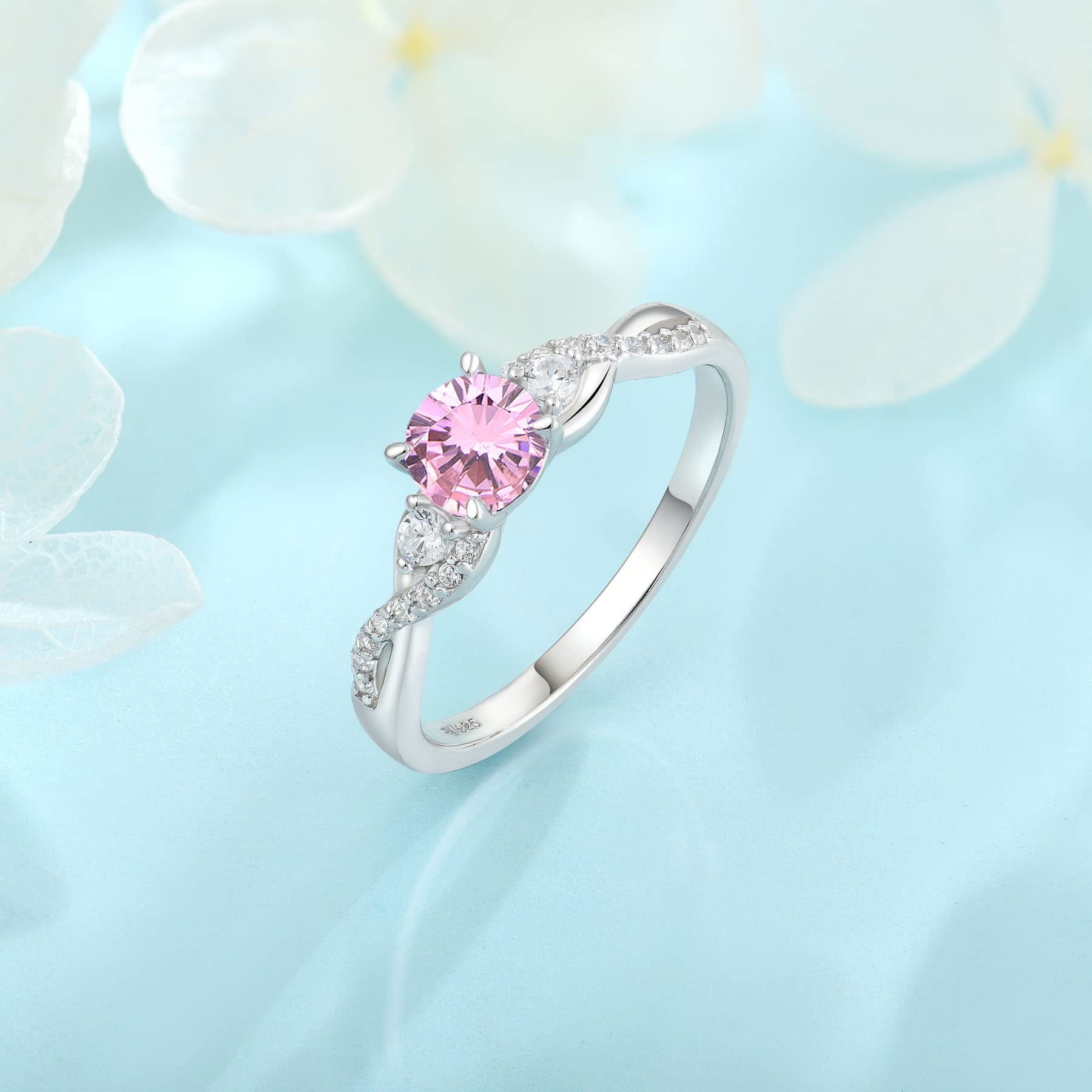 Ring for Her 925 Sterling Engagement Ring Wedding Eternity Ring for Women Size 10