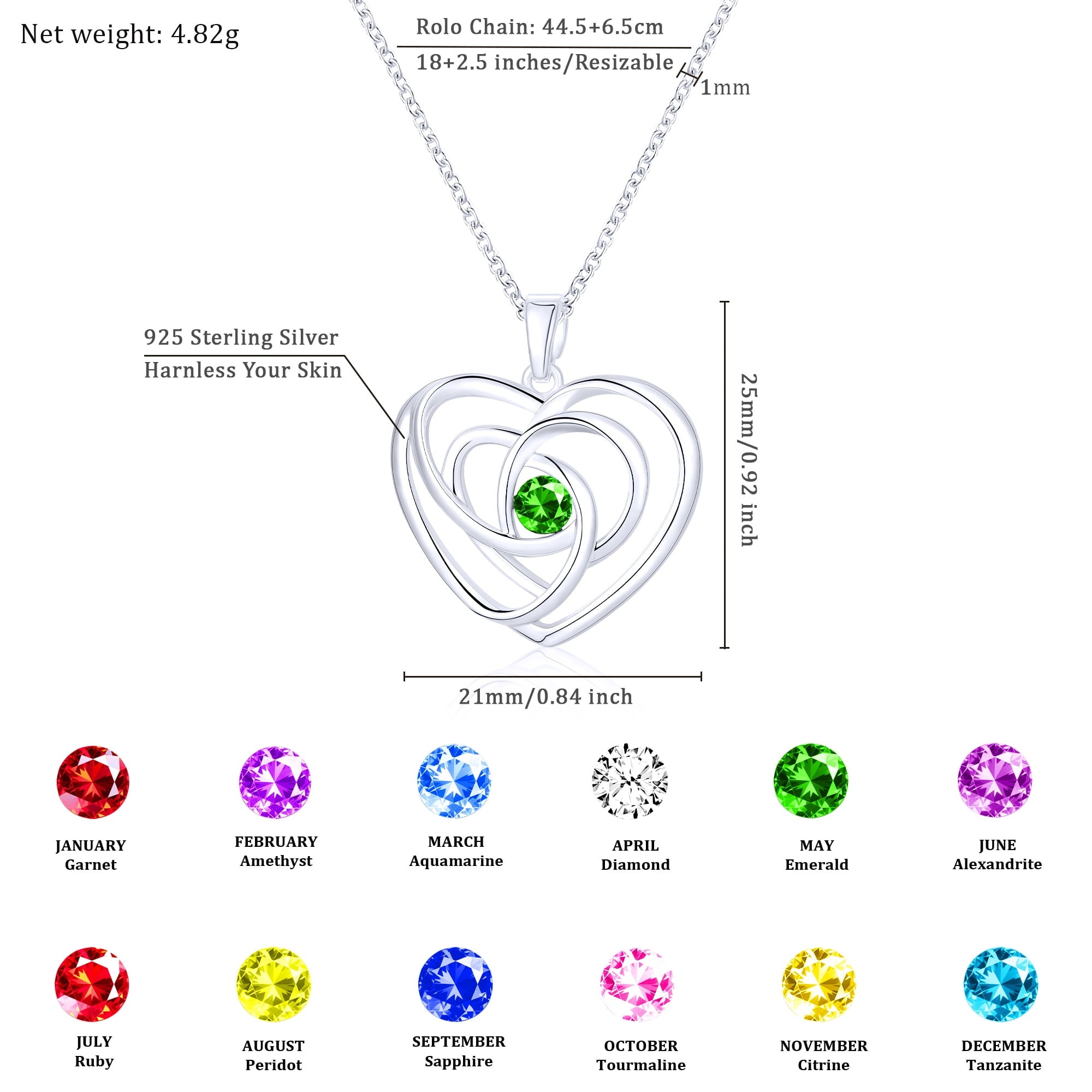 S925 Sterling Plated Heart Necklaces for Women Girls CZ April Necklace with Crystal Easter Basket Stuffers Jewelry Gifts Teen Her Adult Wife Kids Ideas