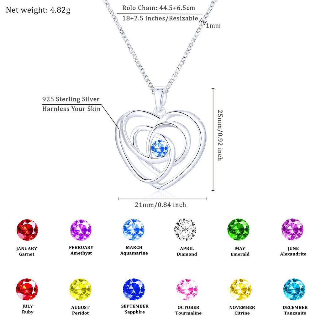 S925 Sterling Plated Heart Necklaces for Women Girls CZ April Necklace with Crystal Easter Basket Stuffers Jewelry Gifts Teen Her Adult Wife Kids Ideas