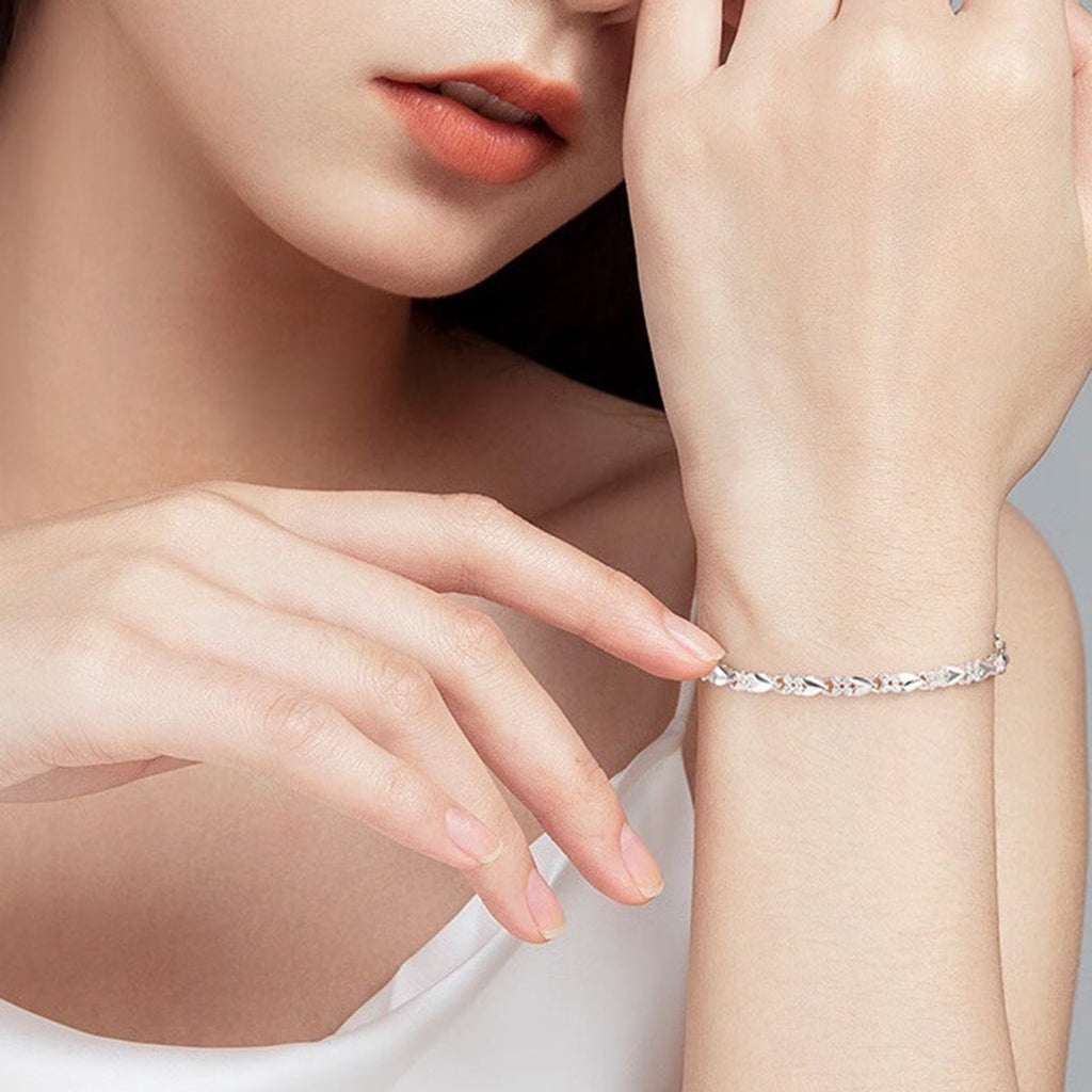 Women's 925 Sterling Bracelet Bangle Chain Banquet Jewelry
