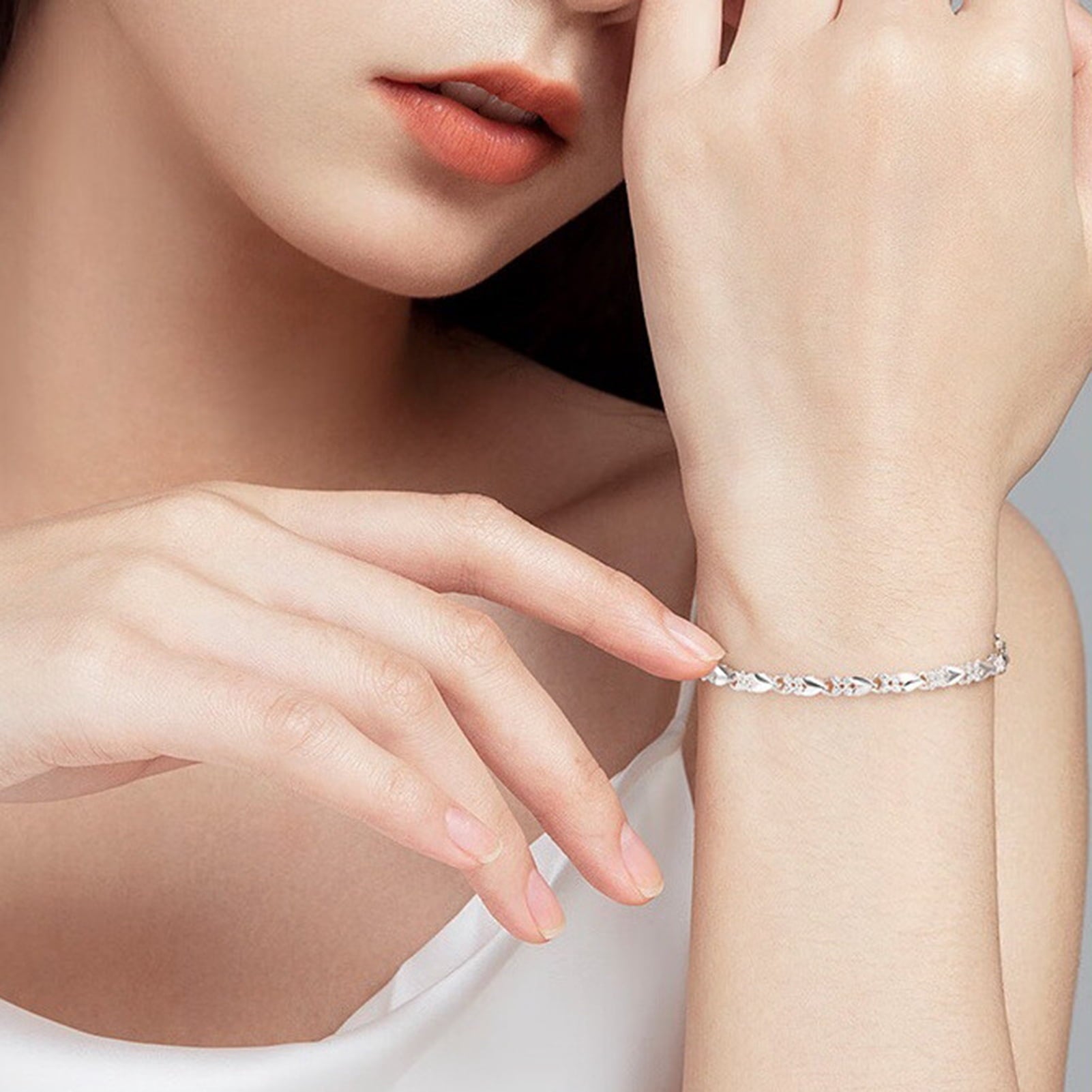 Women's 925 Sterling Bracelet Bangle Chain Banquet Jewelry