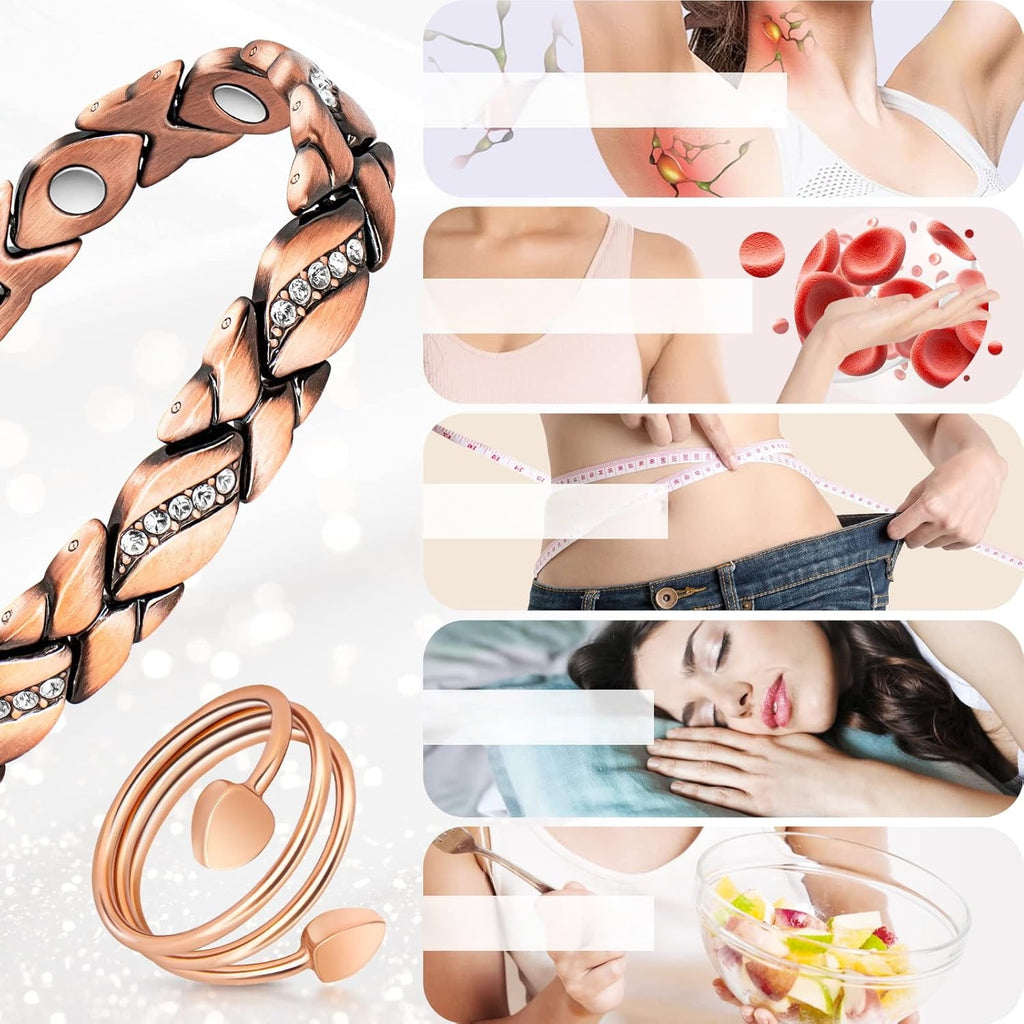 99.99% Solid Copper Magnetic Bracelets for Women