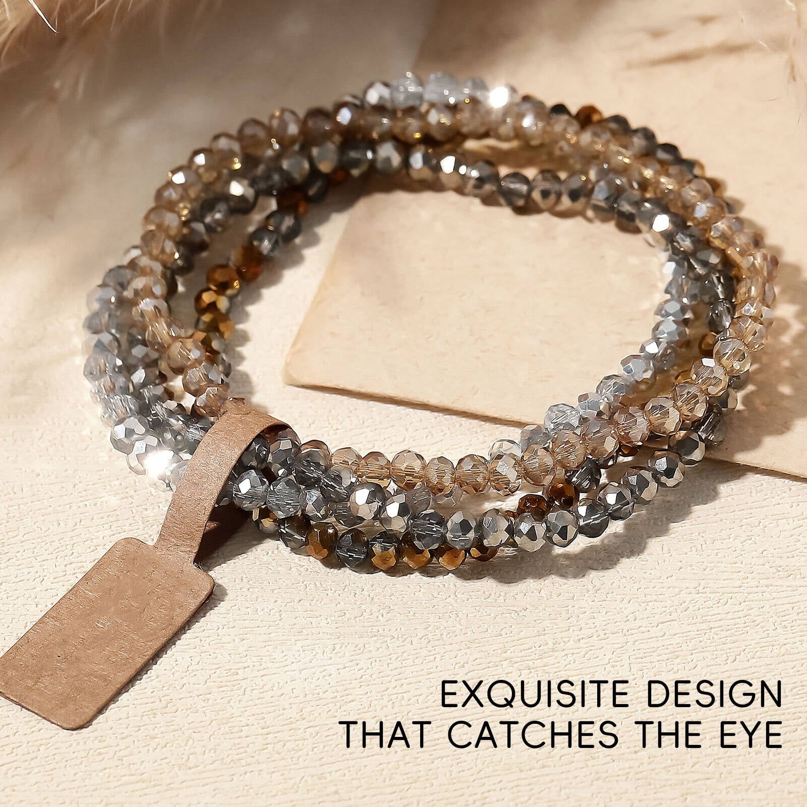 Bracelets for Women,Crafted From Womens Jewelry, Design, Detail-Oriented Charm Bracelets for Women,Gray