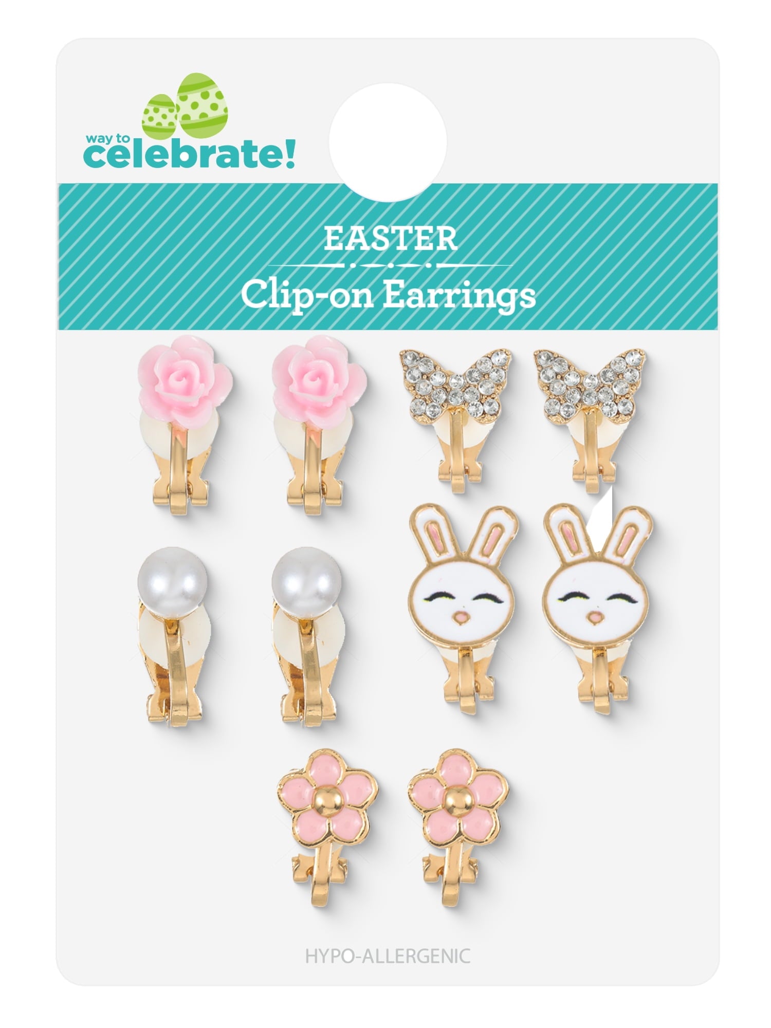 Easter Clip-On Earring Set, 5 Pairs