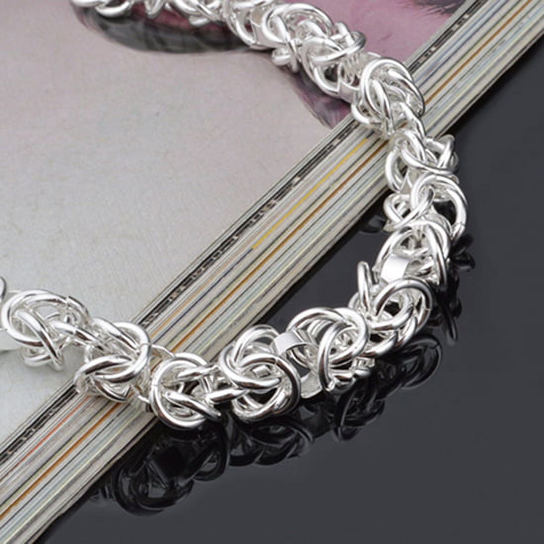 Women's 925 Sterling Bracelet Bangle Chain Banquet Jewelry
