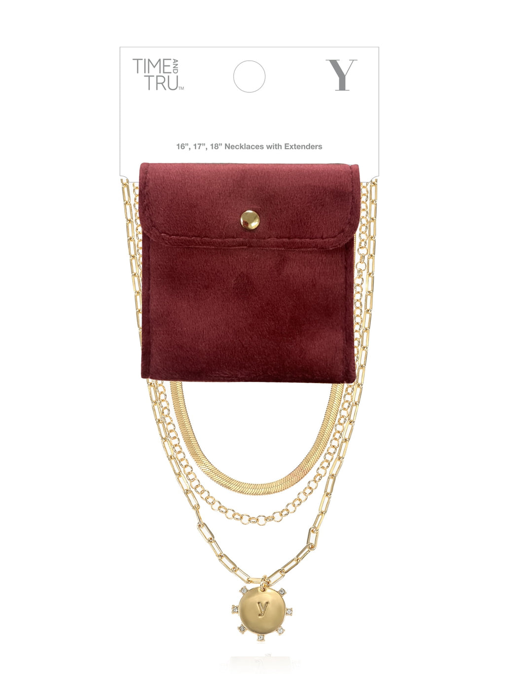Goldtone Necklace, 3 Piece, Initial J