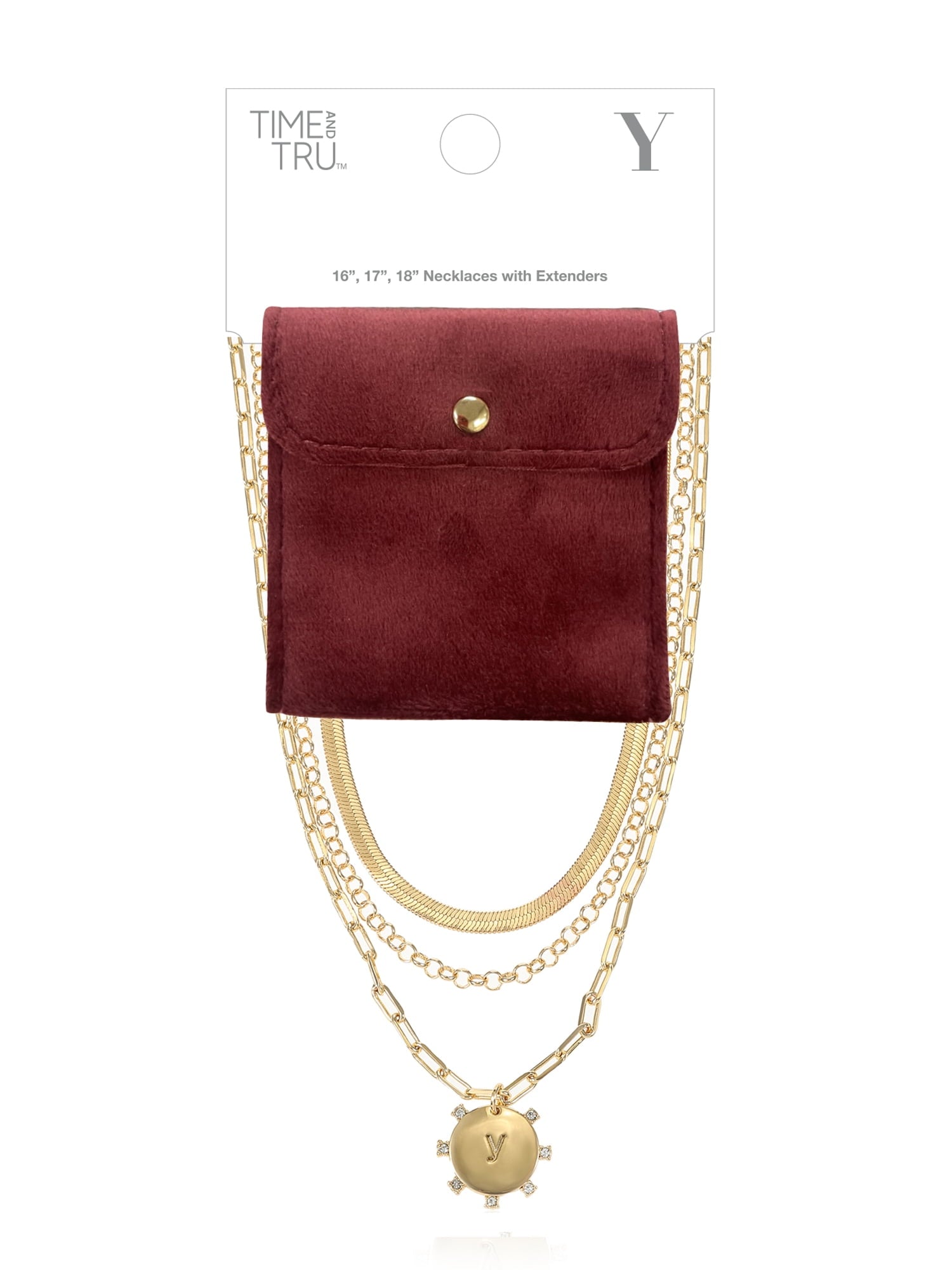 Goldtone Necklace, 3 Piece, Initial J