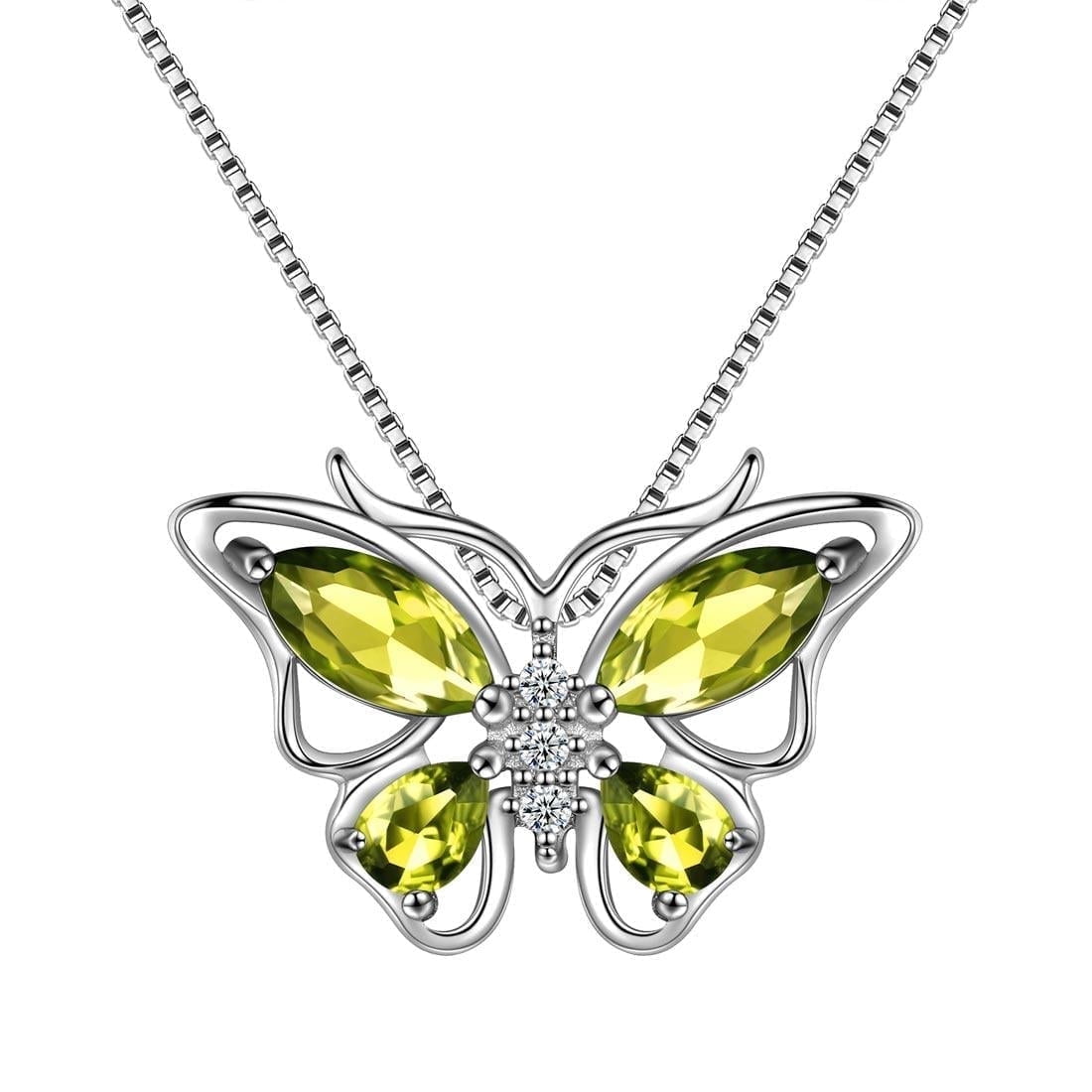 December Tanzanite Blue Butterfly Necklaces 925 Sterling Pendant Jewelry for Women Wife