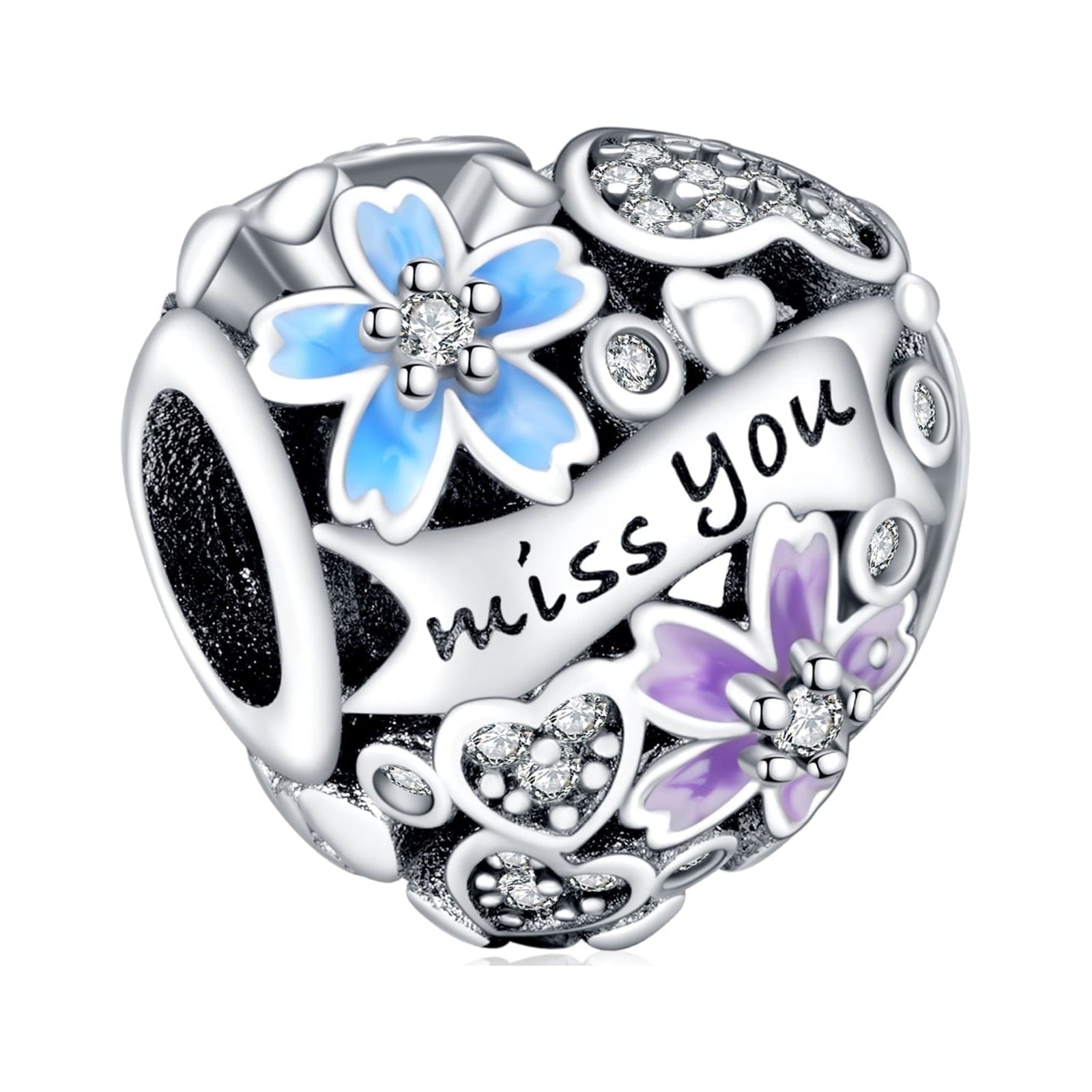925 Sterling Charm for Bracelets Four Leaf Clover Lucky OpenWork Bead Charm Women Bracelet Charm