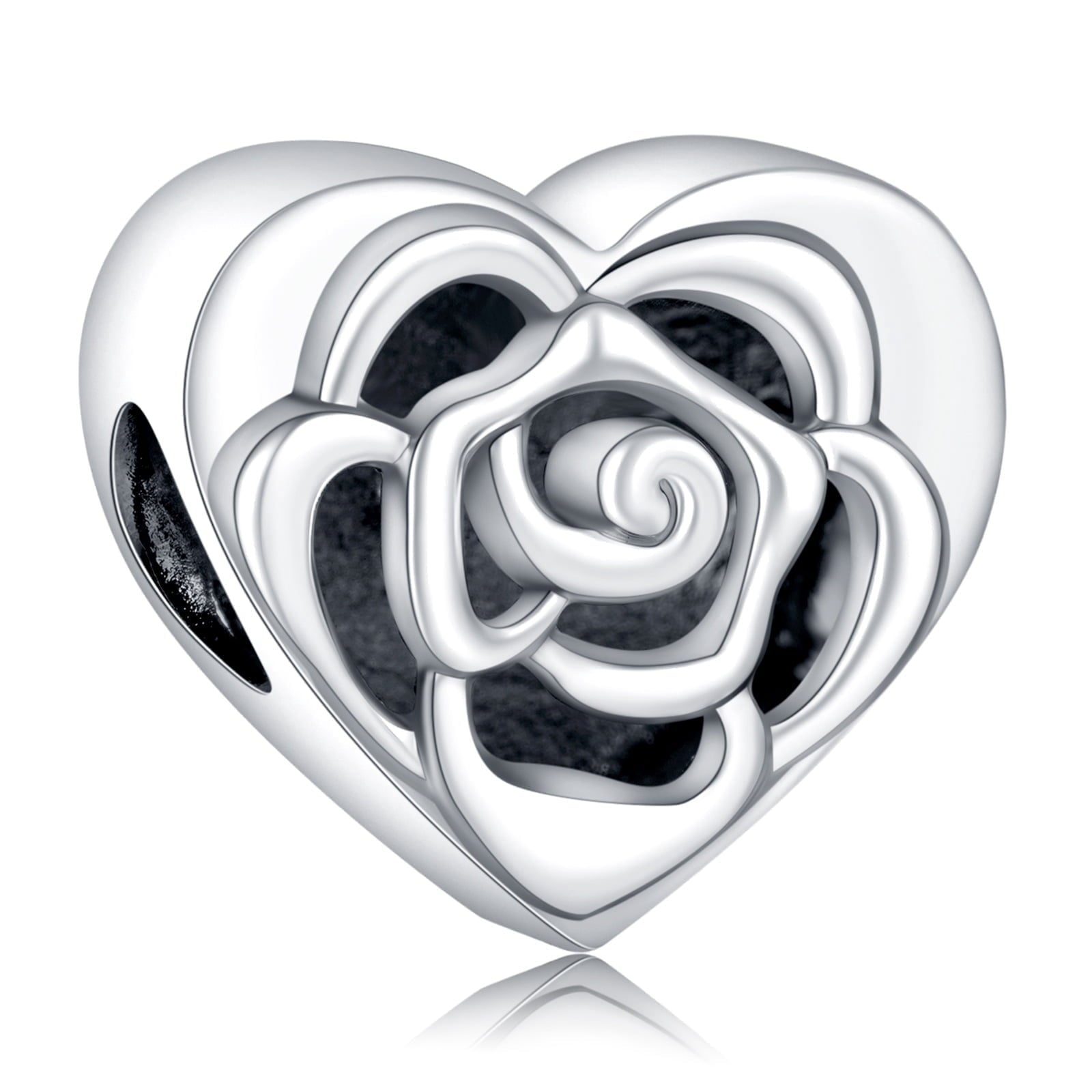 925 Sterling Charm for Bracelets Four Leaf Clover Lucky OpenWork Bead Charm Women Bracelet Charm