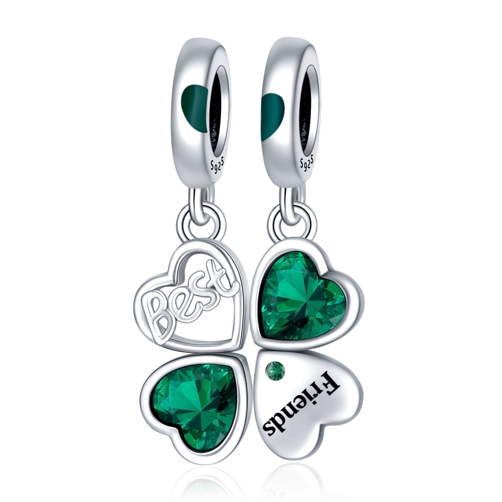 925 Sterling Charm for Bracelets Four Leaf Clover Lucky OpenWork Bead Charm Women Bracelet Charm