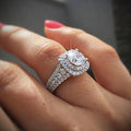 925 Sterling Round Cut 3.5CT Diamond Wedding Band Rings