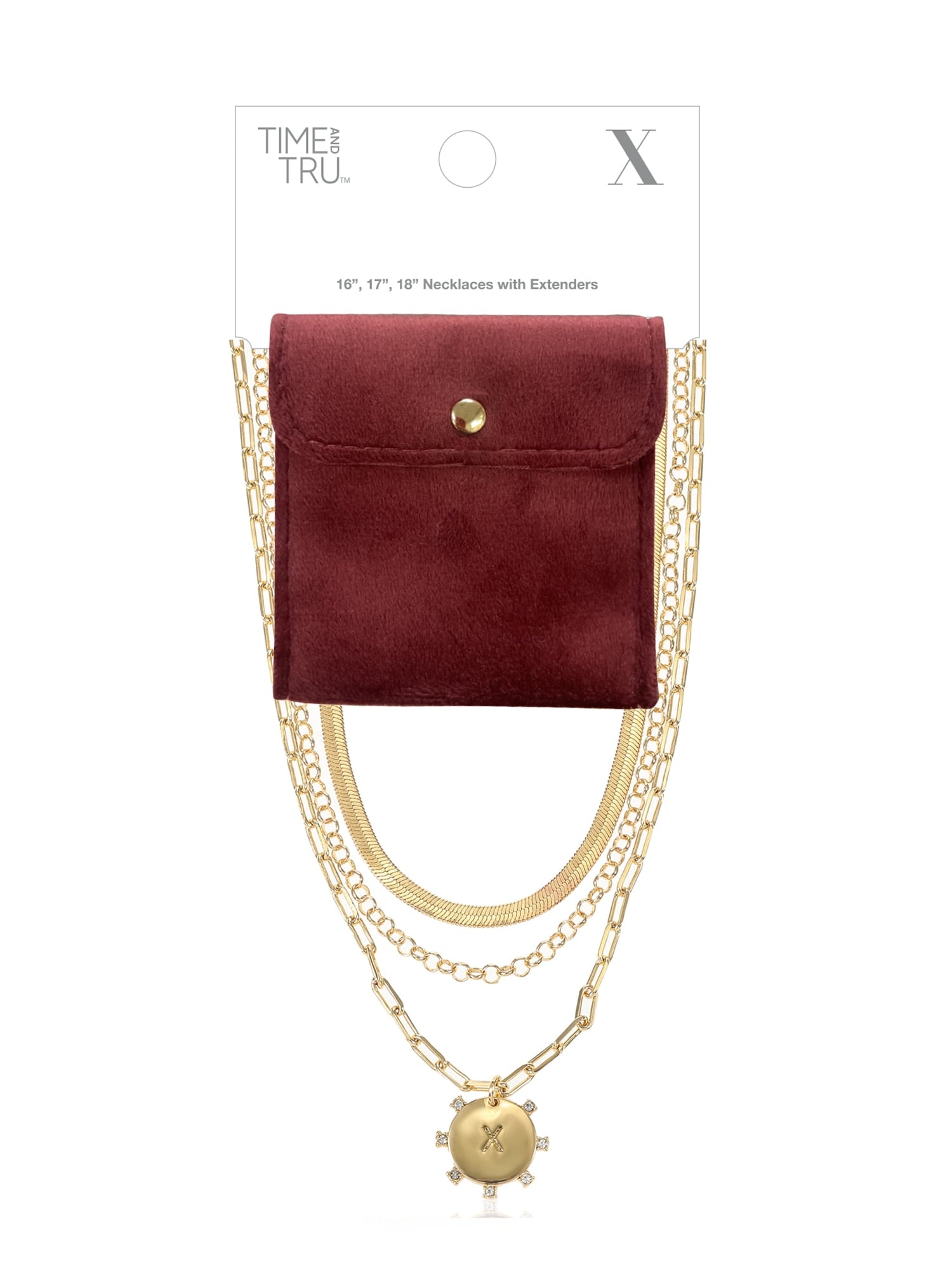 Goldtone Necklace, 3 Piece, Initial J