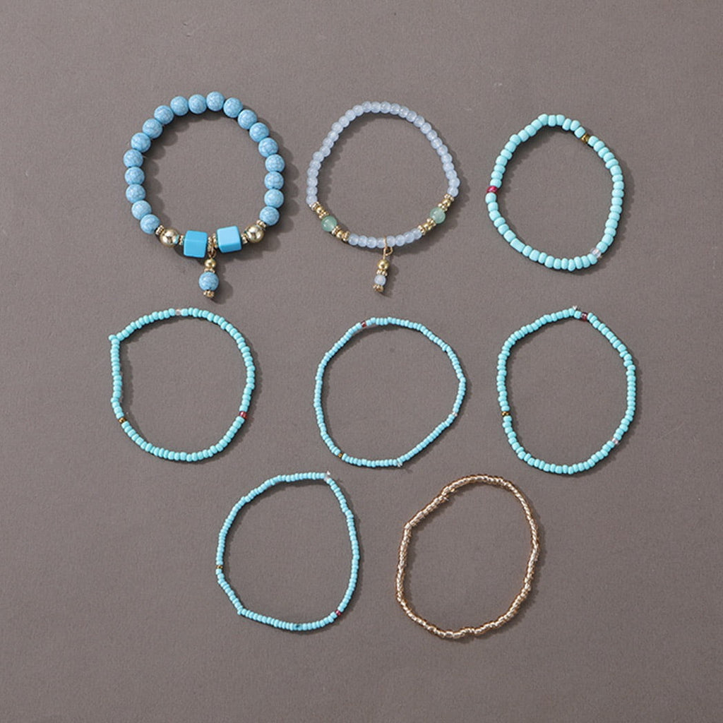 8 PCS Bohemian Women's Bracelet, Beaded Bracelet, Women's and Girls