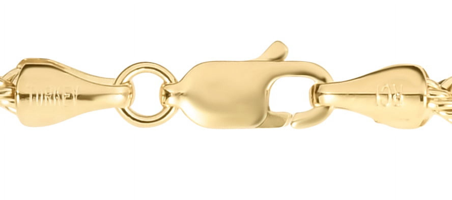 14K Yellow 22" High Polish Rope Chain Necklace with Lobster Claw Clasp, 3.3mm